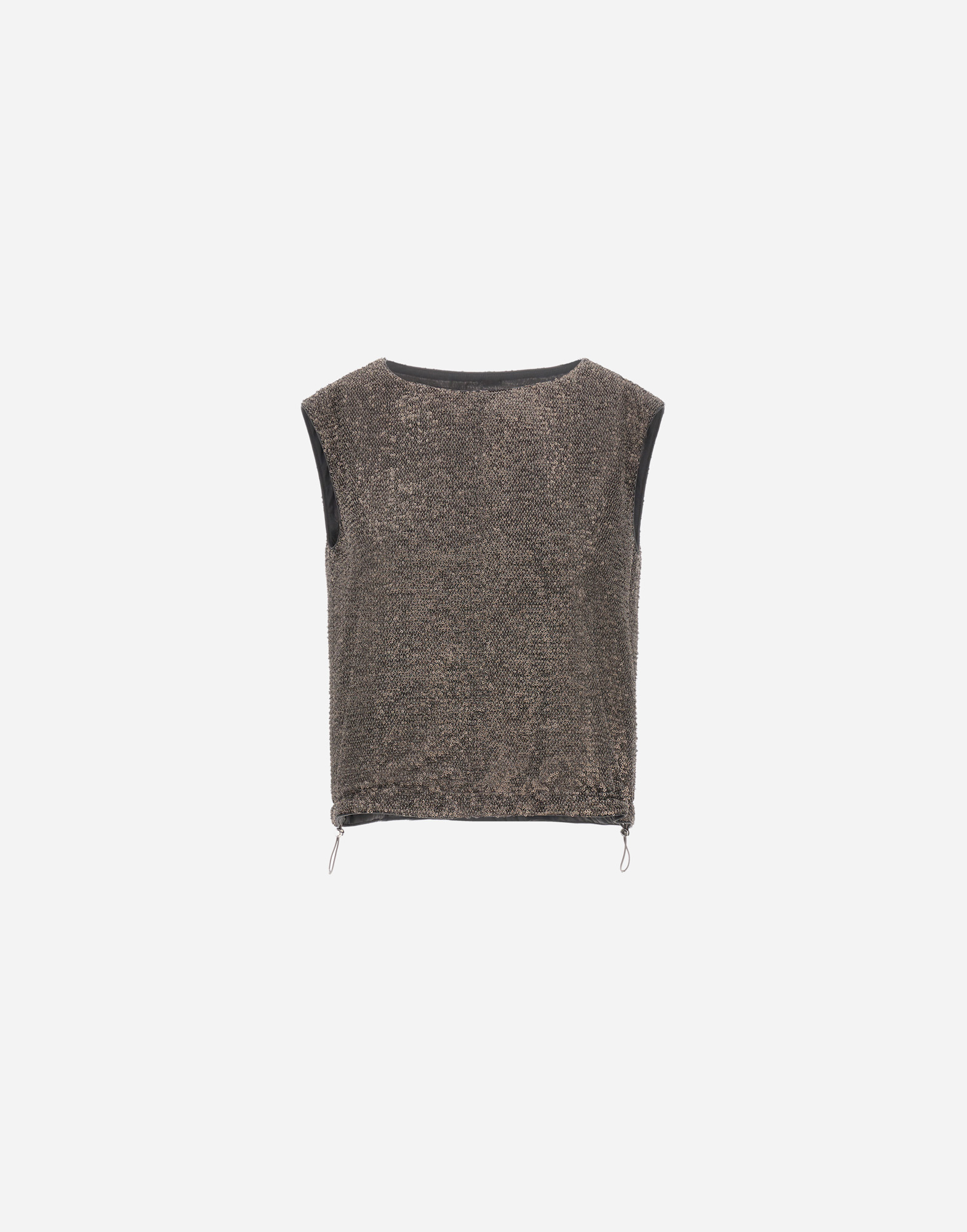 Herno Resort Top In Matt Sequins In Green