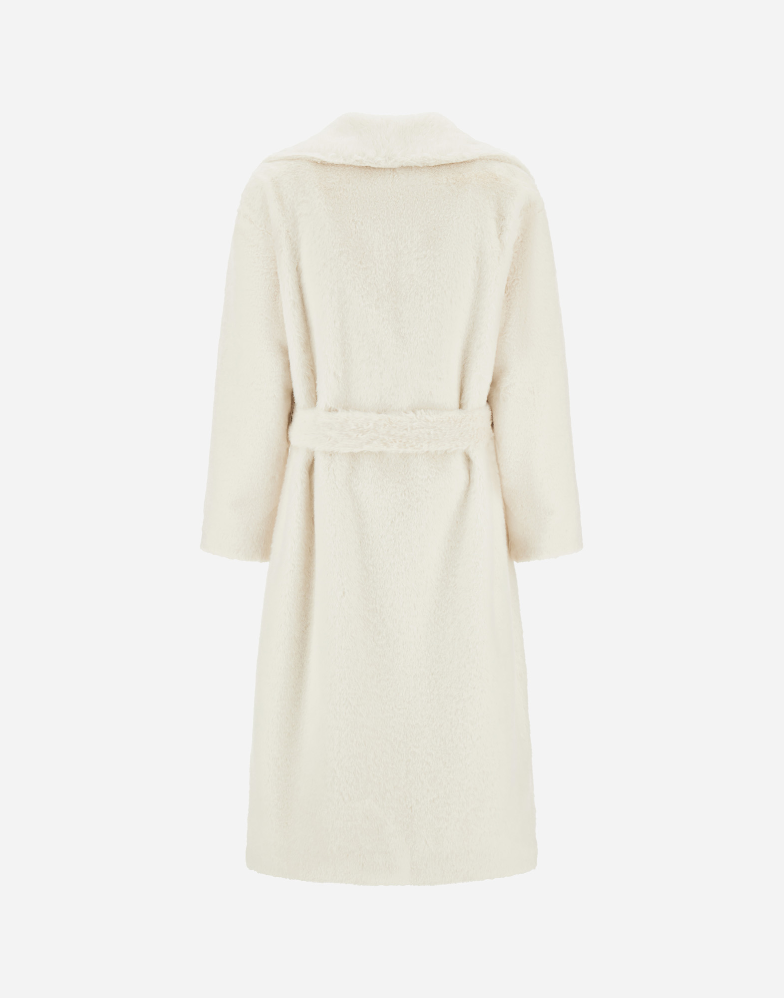 Herno Coat In Soft Alternative Fur In Neutral