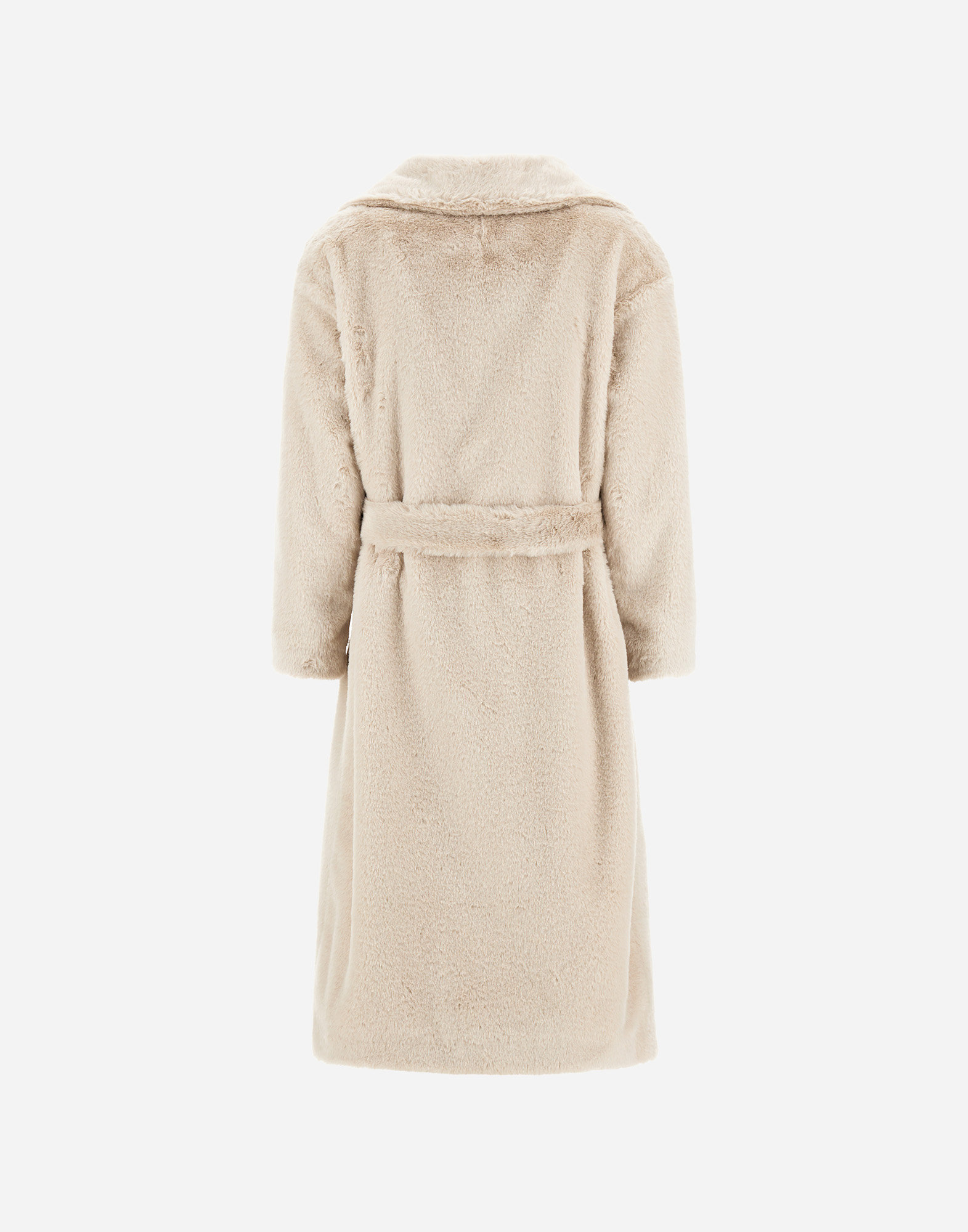 Herno Soft Alternative Fur Coat In Neutral