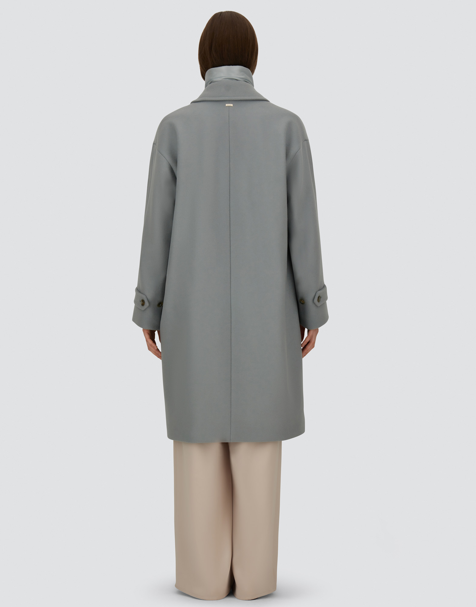 Herno Velour Wool Cloth And Nylon Ultralight Coat In Blue