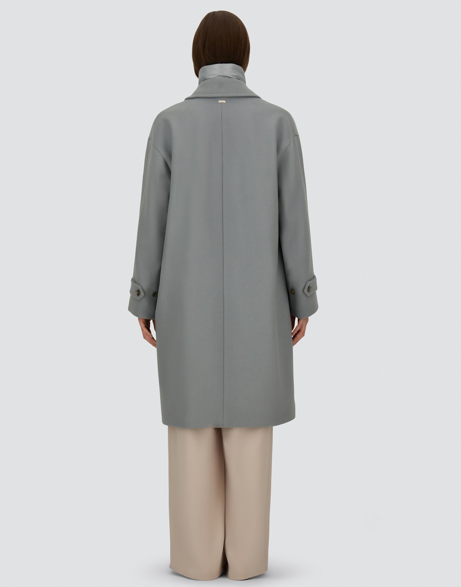 Herno Velour Wool Cloth And Nylon Ultralight Coat In Blue