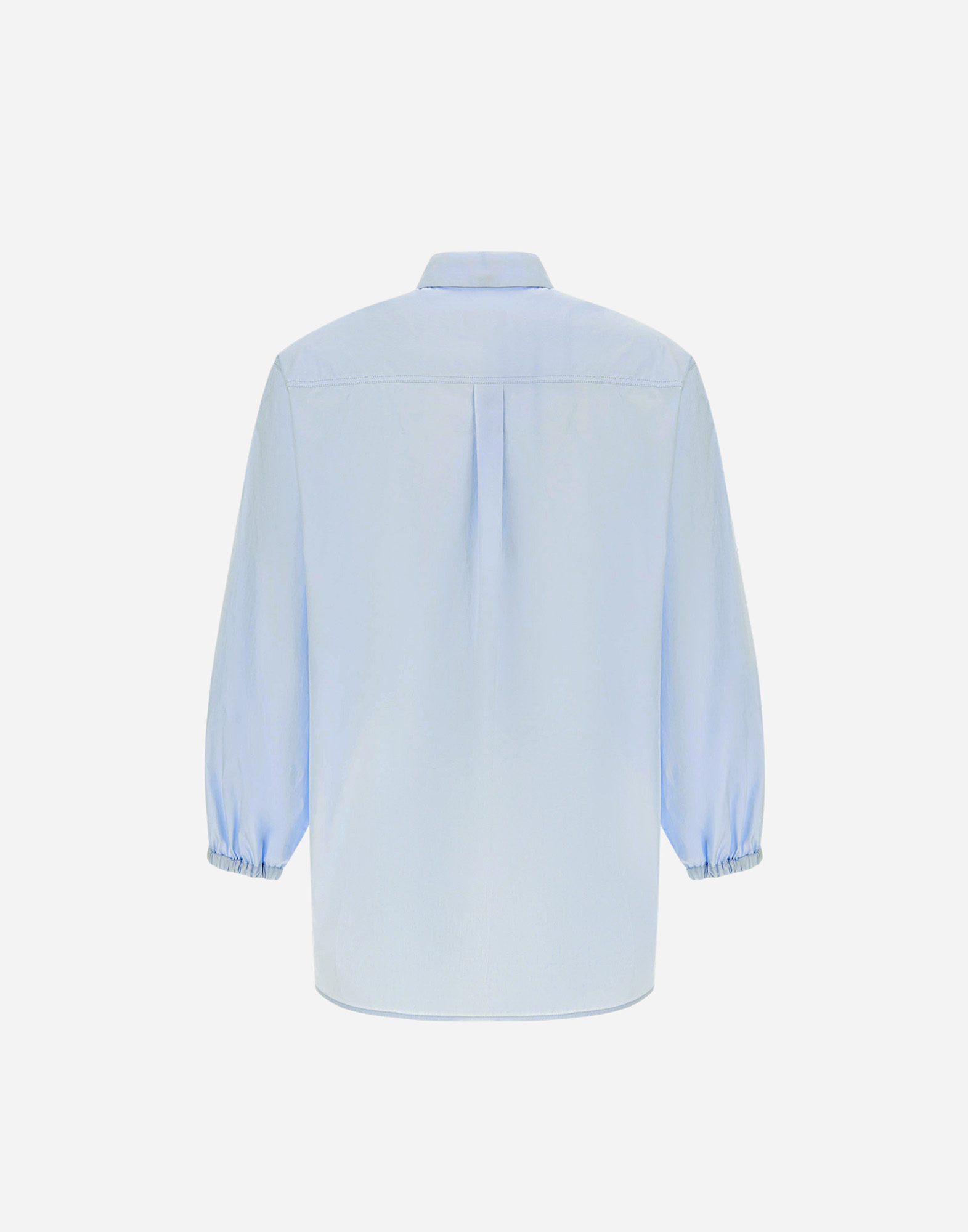 Herno Oversized Cotton Poplin Shirt With Pointed Collar In Light Blue