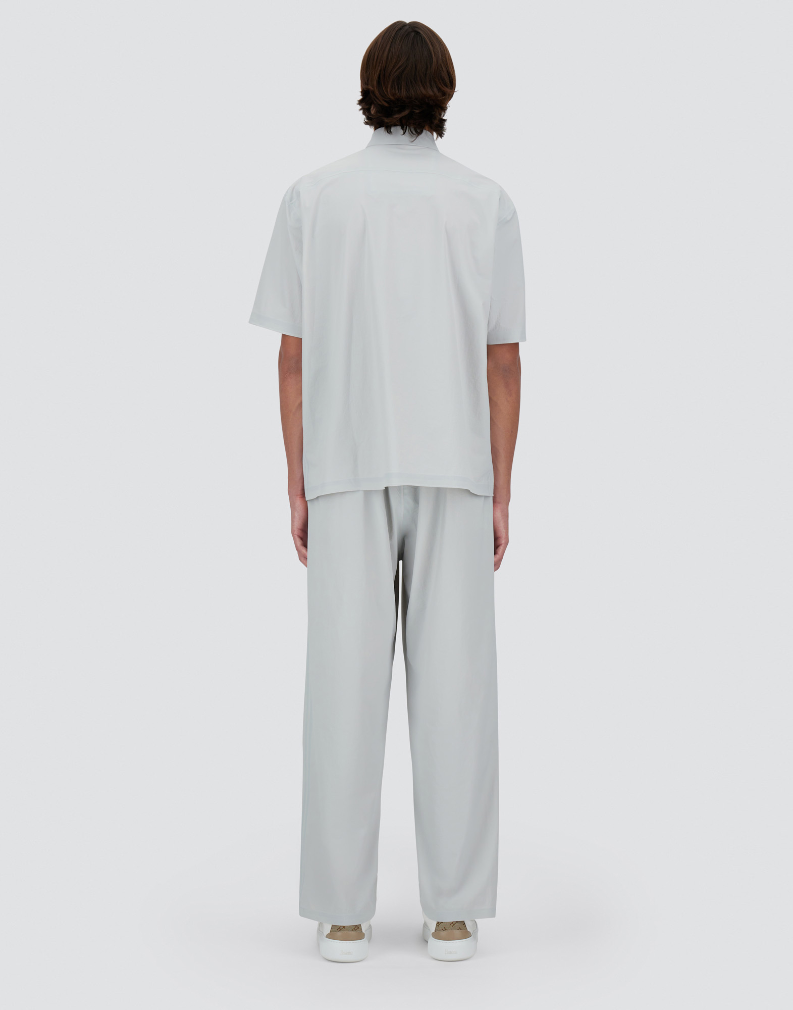 Herno Tech Stretch Woven Shirt In Ice