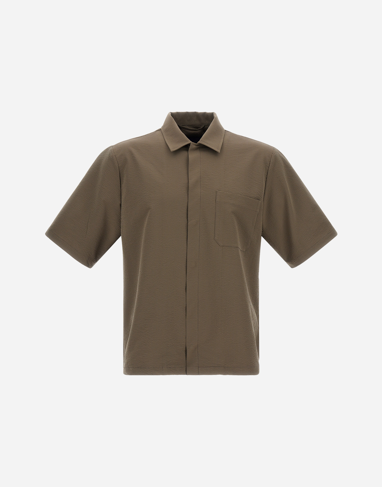 Shop Herno Seer-crease Shirt In Military Green
