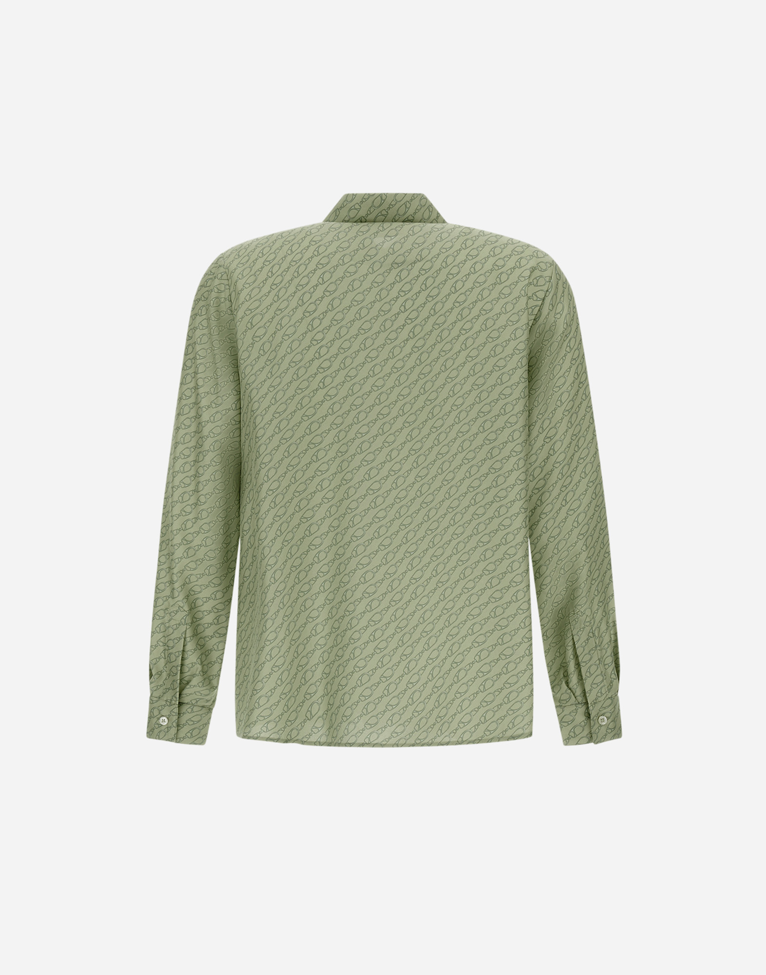 Herno Shirt In Iconic Print Silk In Light Green