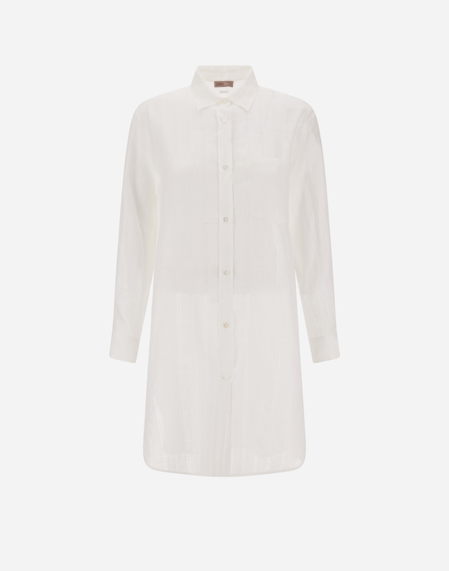 Herno Resort Shirt In Check Linen In White