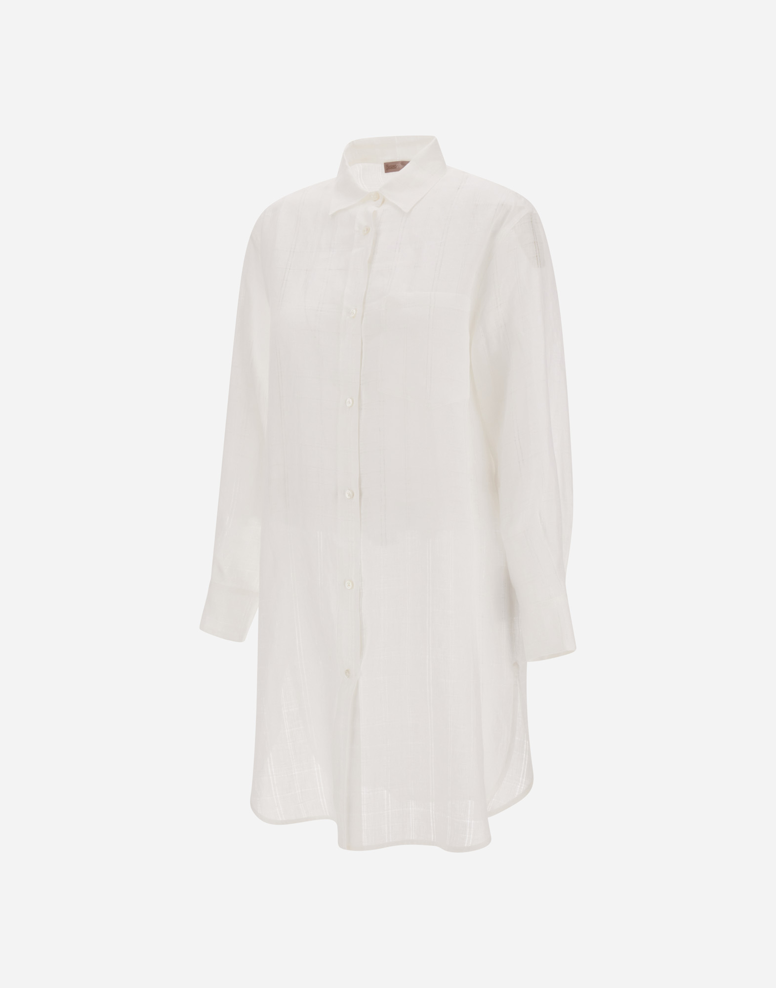 Herno Resort Shirt In Check Linen In White