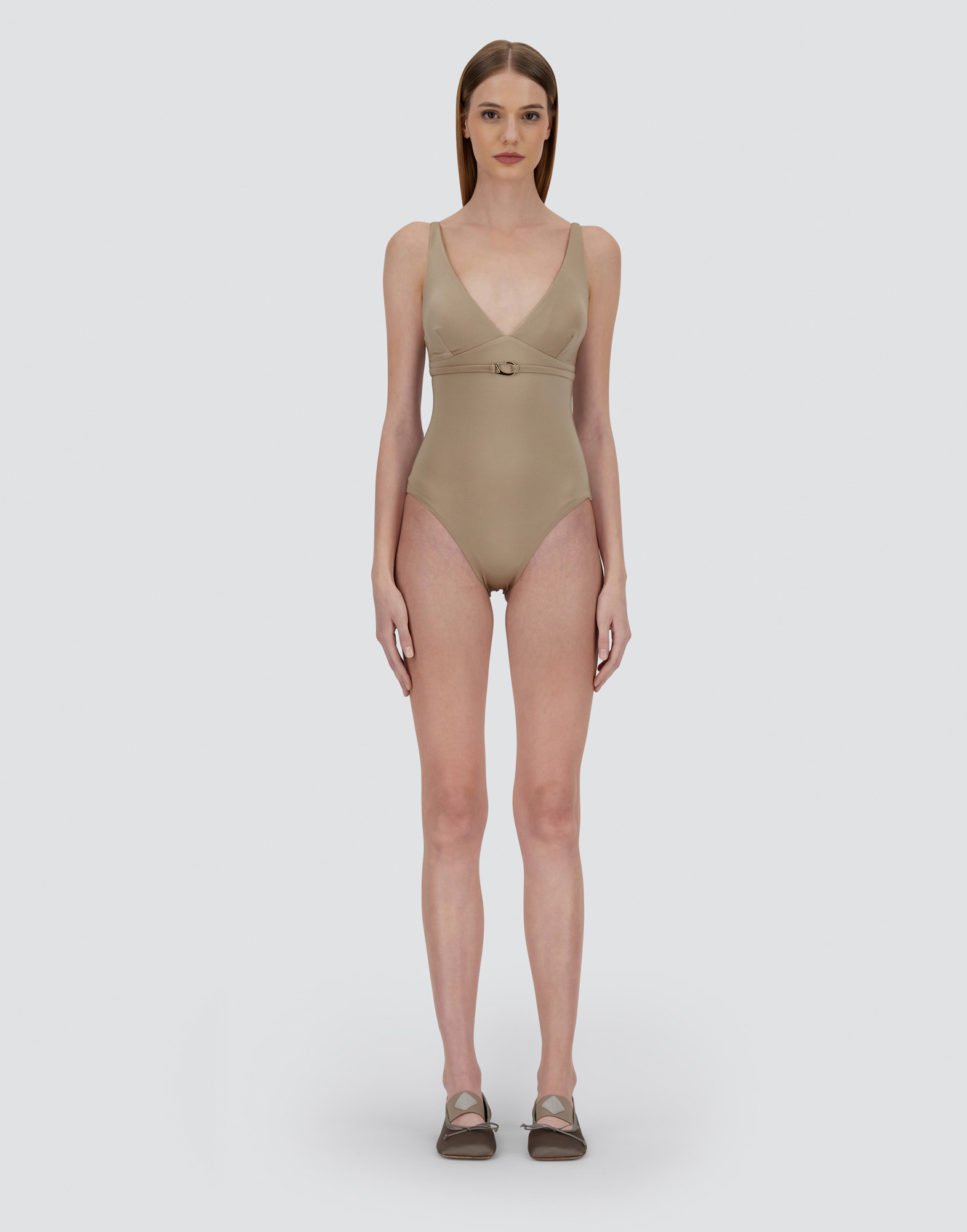 Herno One-piece Swimsuit In Shiny Pool In Chantilly