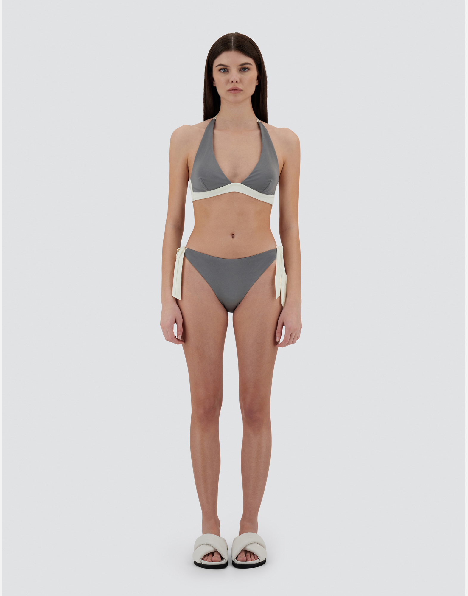 Shop Herno Resort Swimsuit In Lycra In Light Grey