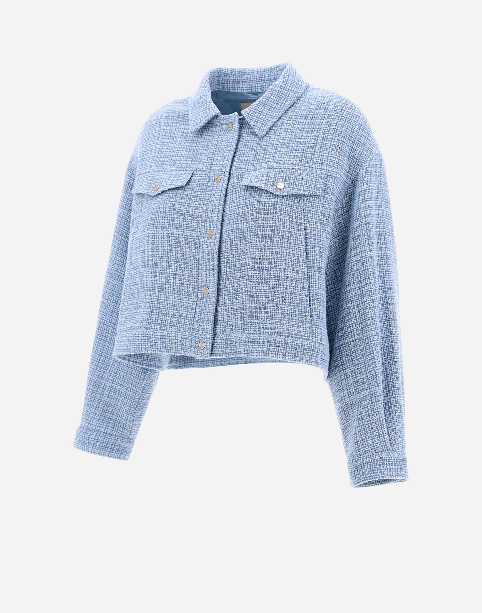 Herno Cotton Paillettes Jacket In Light Blue