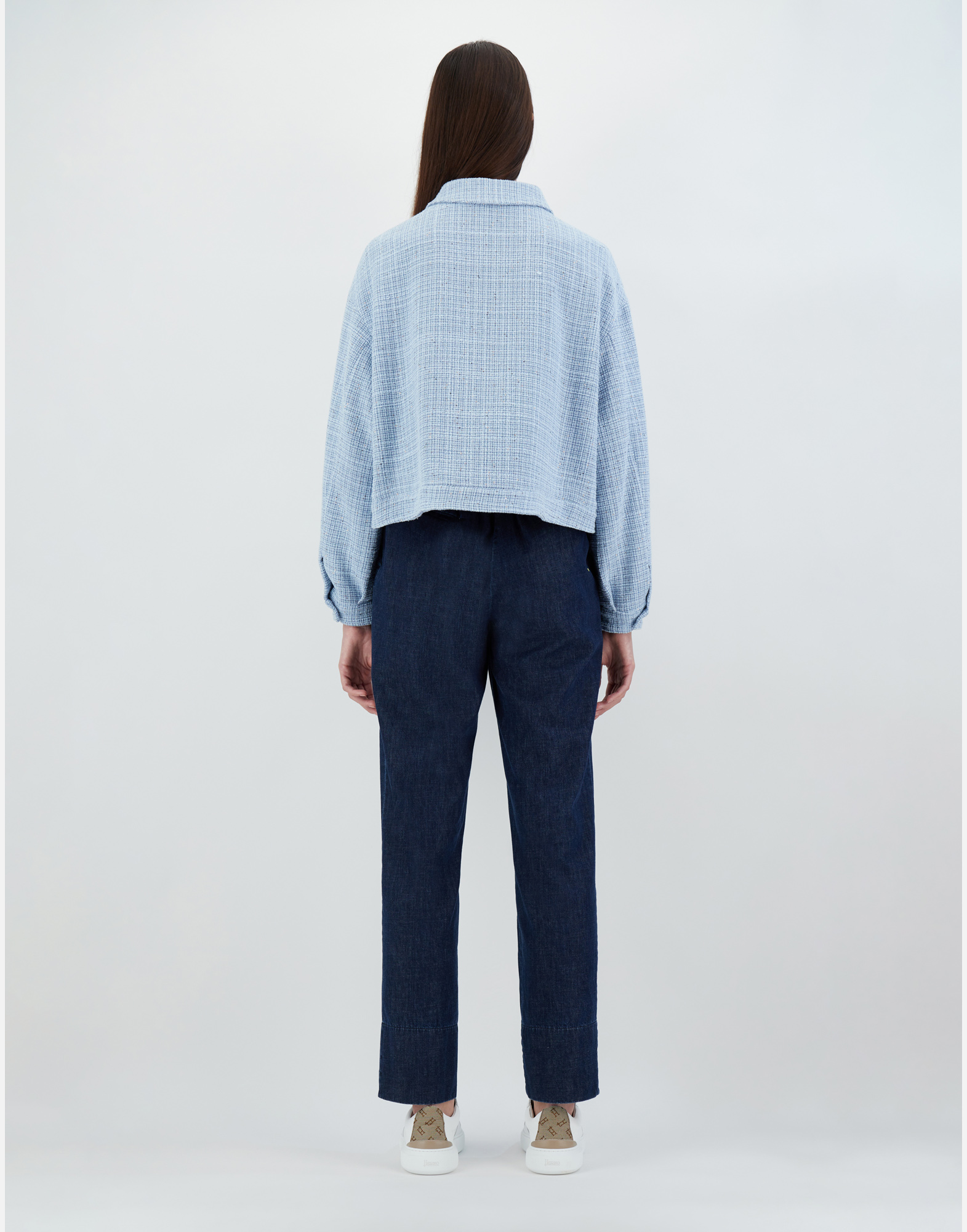 Herno Cotton Paillettes Jacket In Light Blue