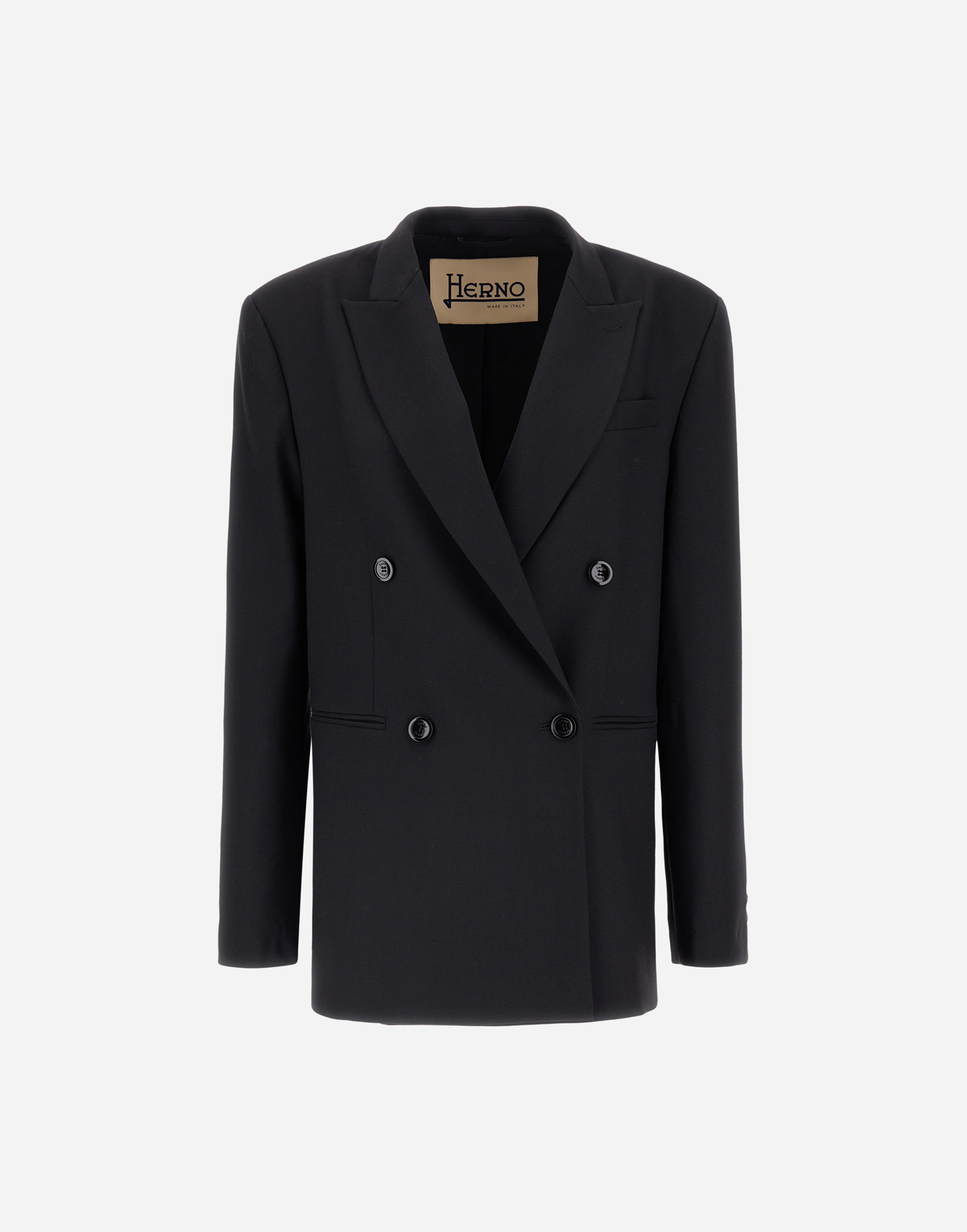 Herno Oversized Blazer In Fluid Wool In Black