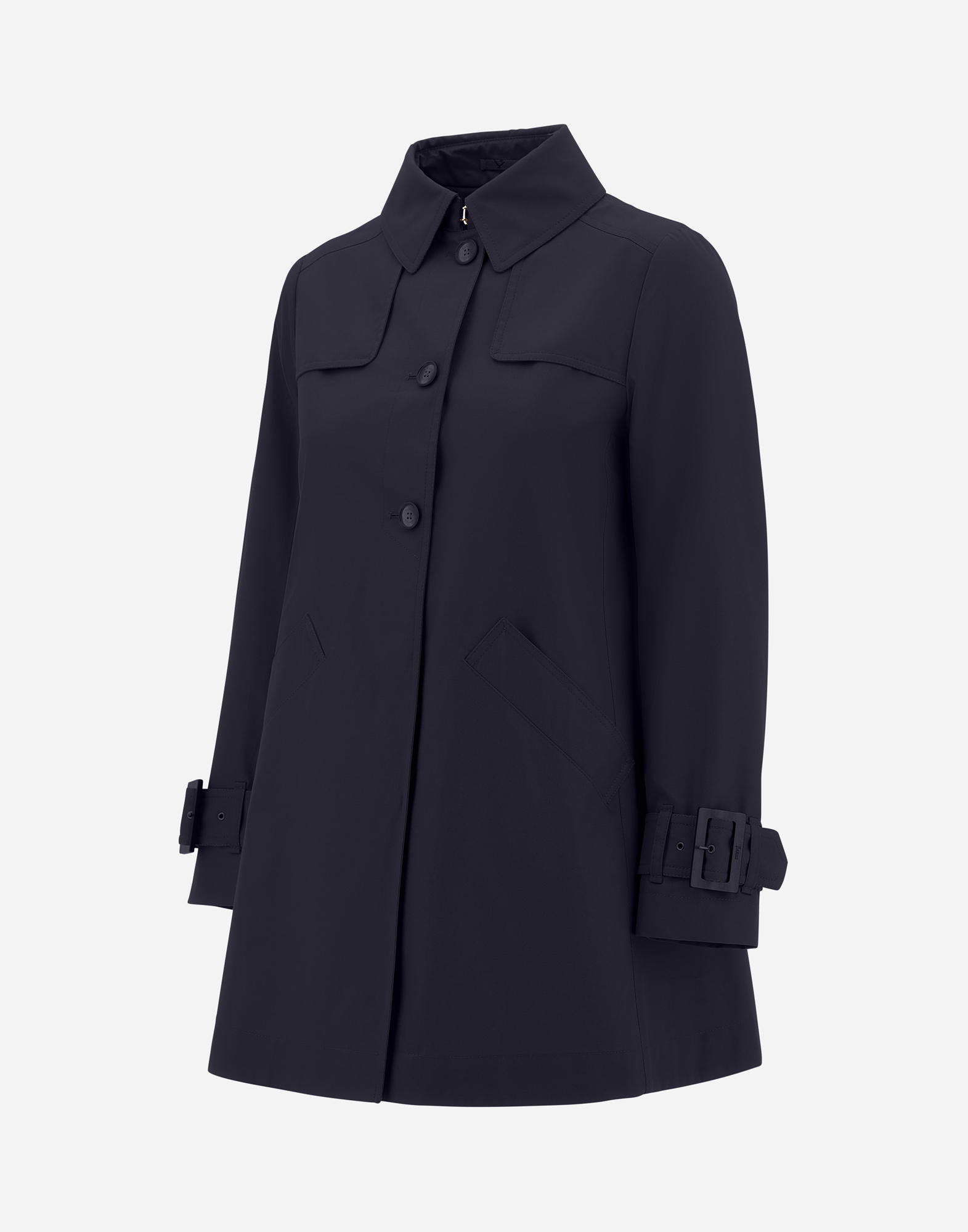 Herno Delon And Monogram Trench Coat In Navy Blue