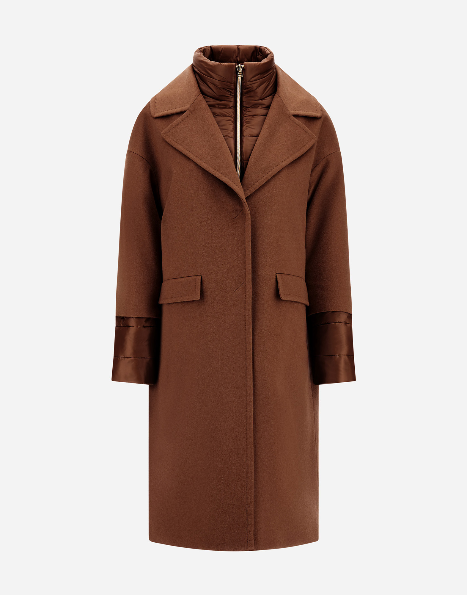 Herno Pure Cashmere And Nylon Ultralight Coat In Brown