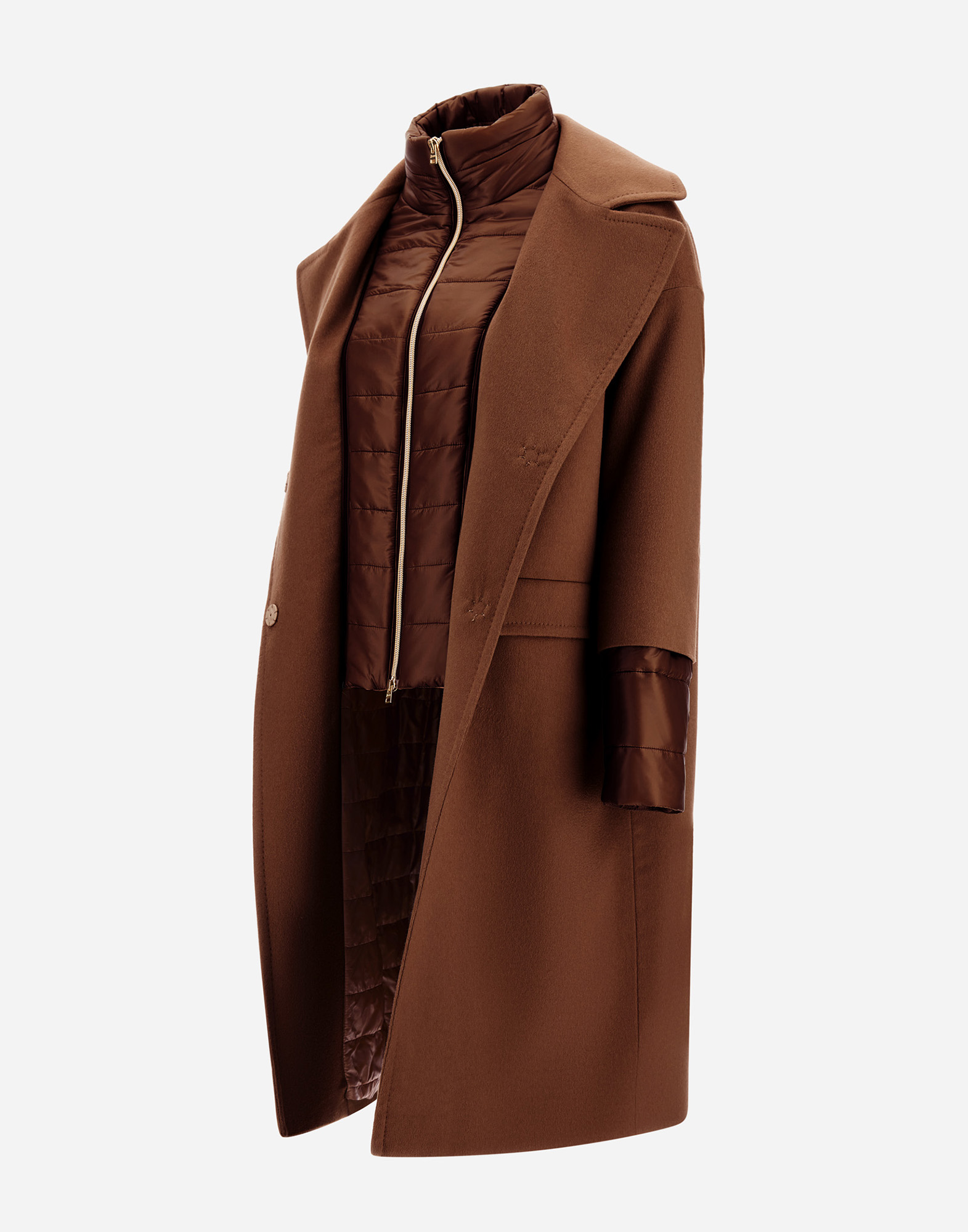 Herno Pure Cashmere And Nylon Ultralight Coat In Brown