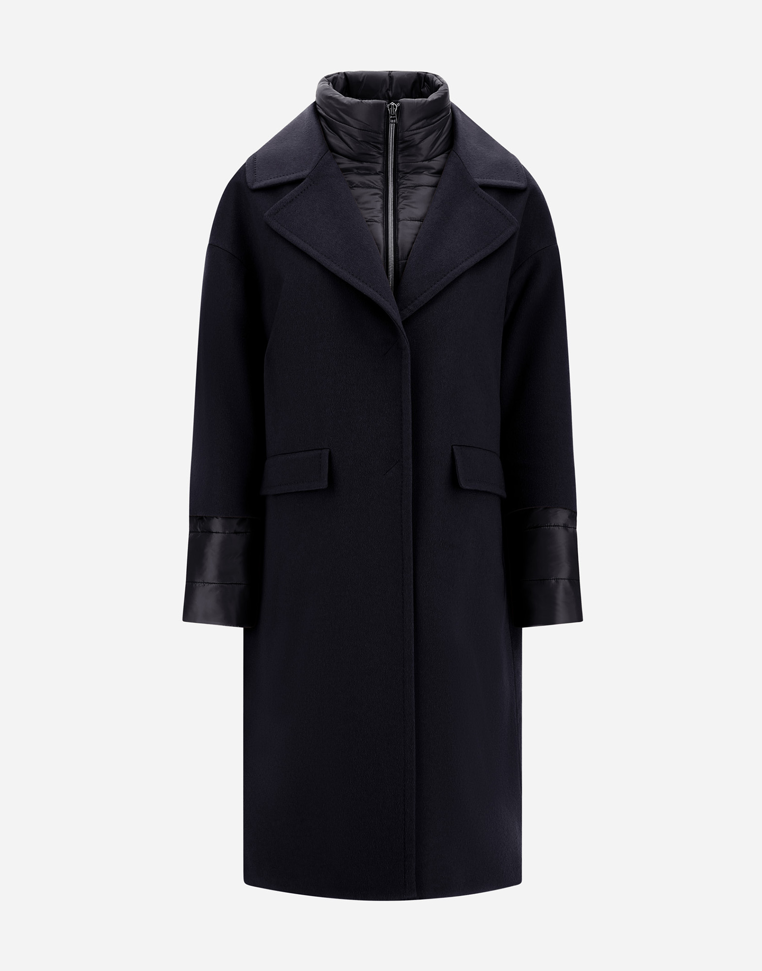 Herno Coat In Pure Cashmere And Nylon Ultralight In Blue