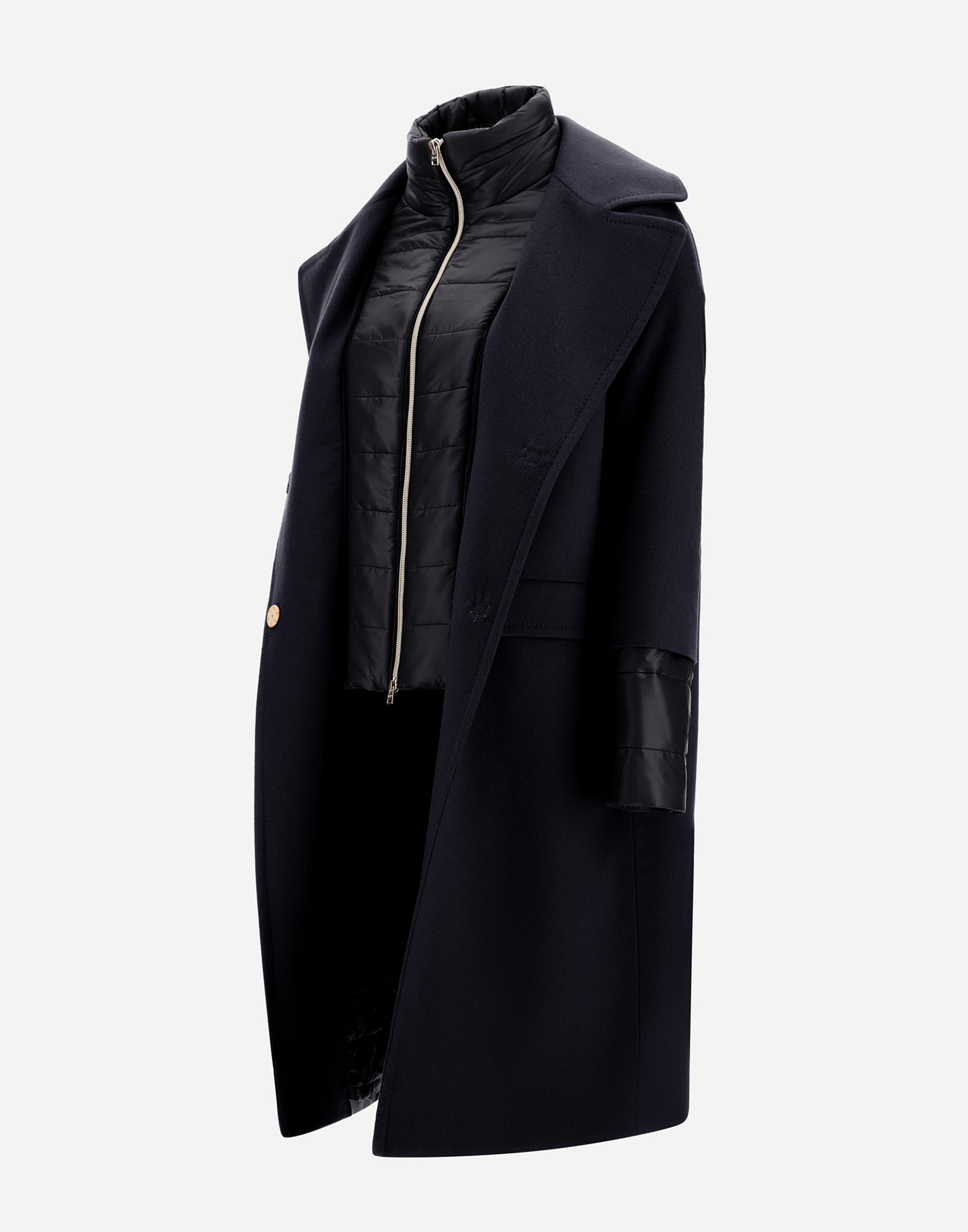 Herno Coat In Pure Cashmere And Nylon Ultralight In Blue