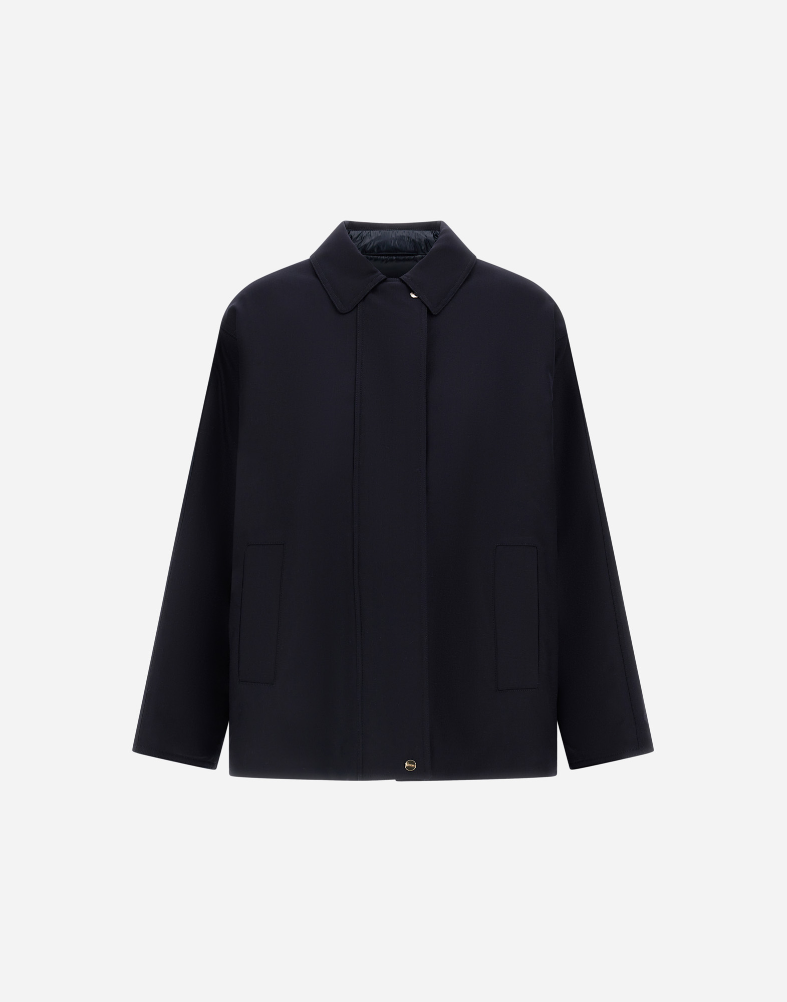 Herno Jacket In Fluid Wool And Nylon Ultralight In Blue