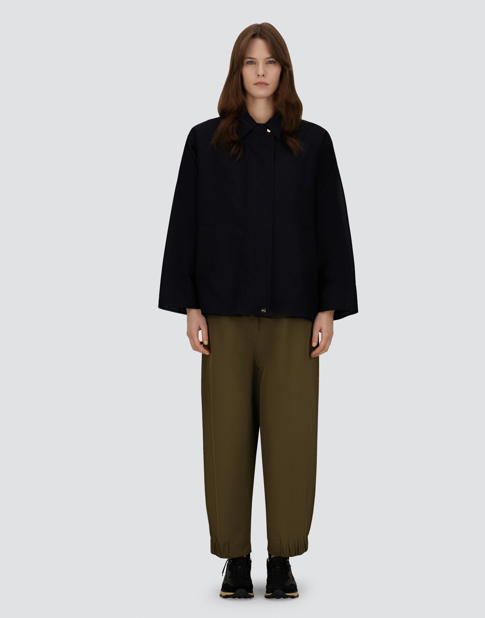 Herno Jacket In Fluid Wool And Nylon Ultralight In Blue