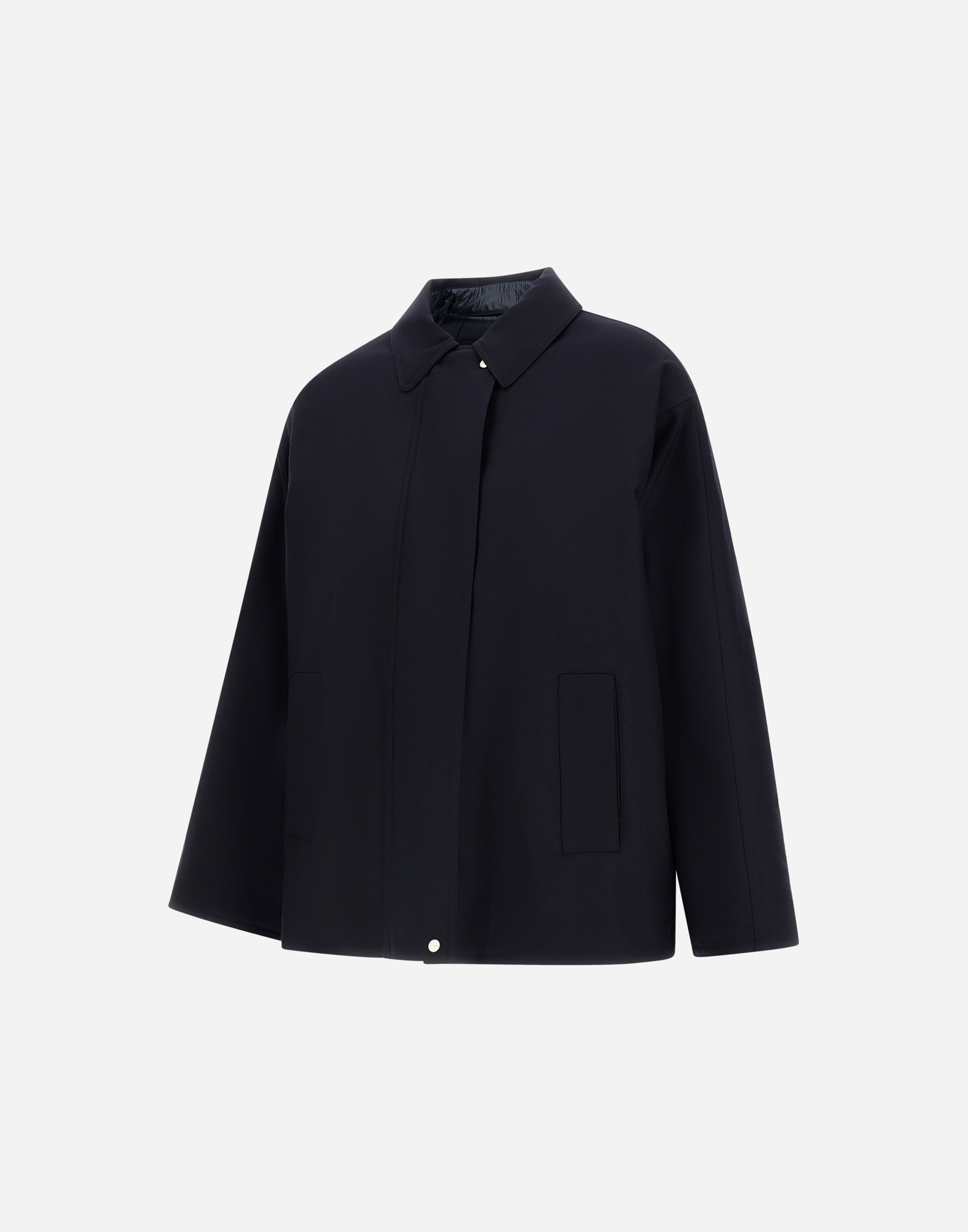 Herno Jacket In Fluid Wool And Nylon Ultralight In Blue