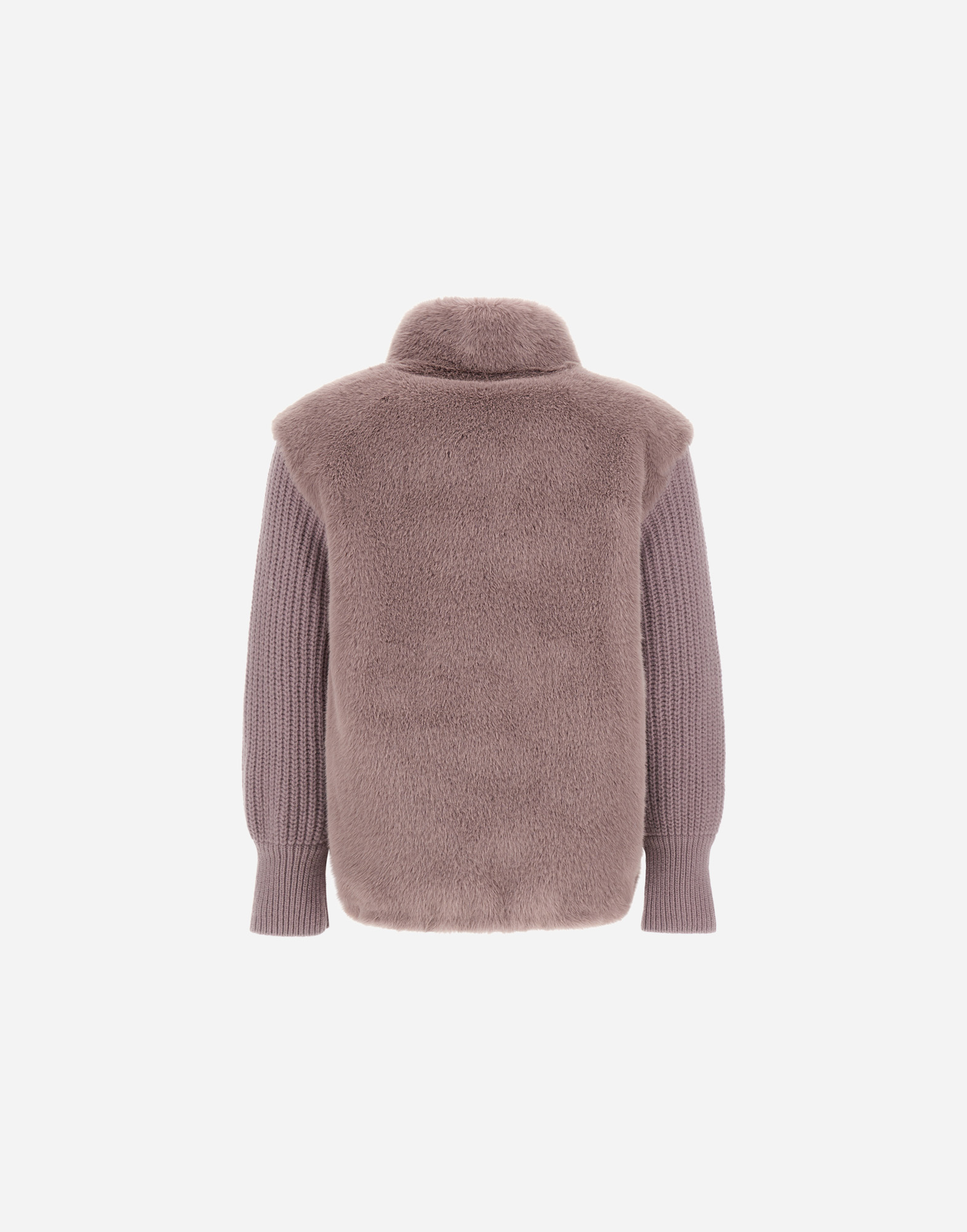 Herno Resort Jacket In Faux Mink Fur In Brown