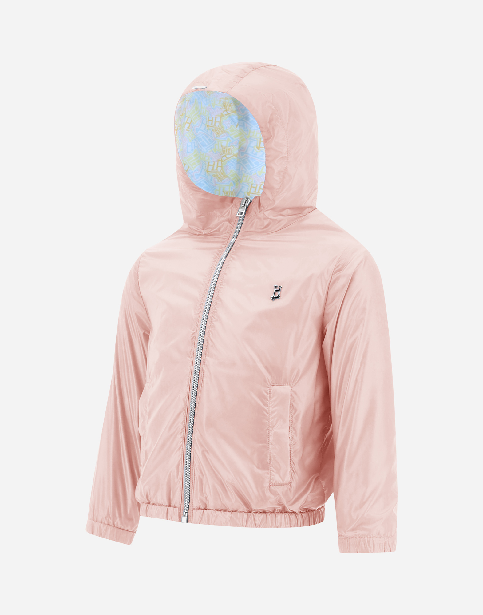 Herno Bomber Jacket In Nylon Ultralight And New H Baby In Light Pink