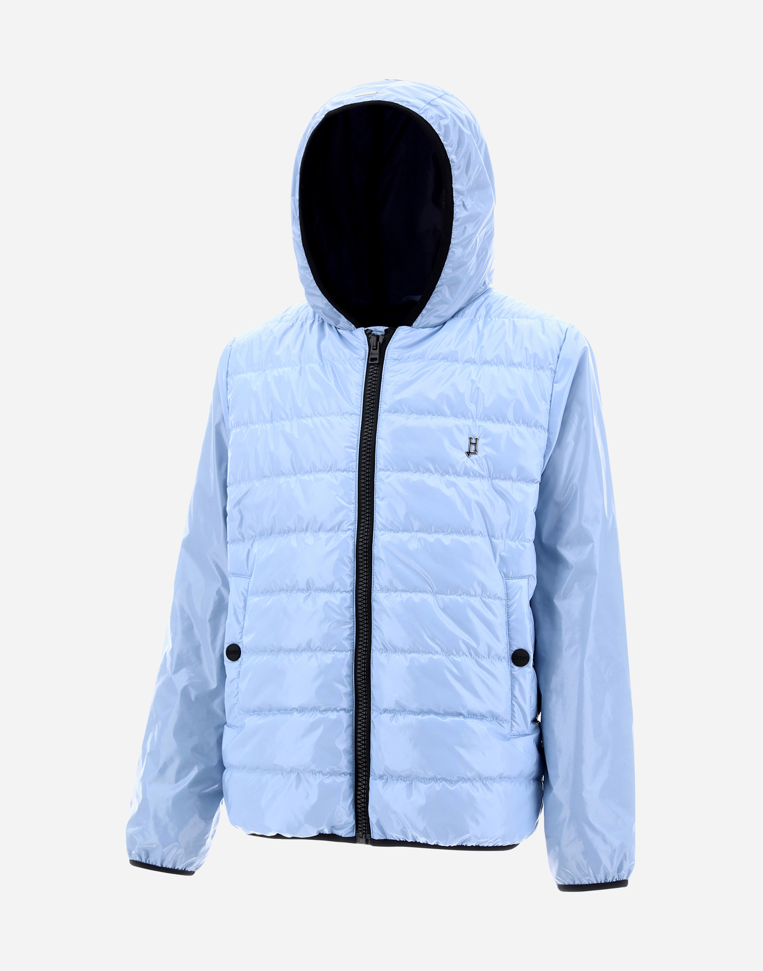 Herno Bomberjacke Aus Gloss In Light Blue
