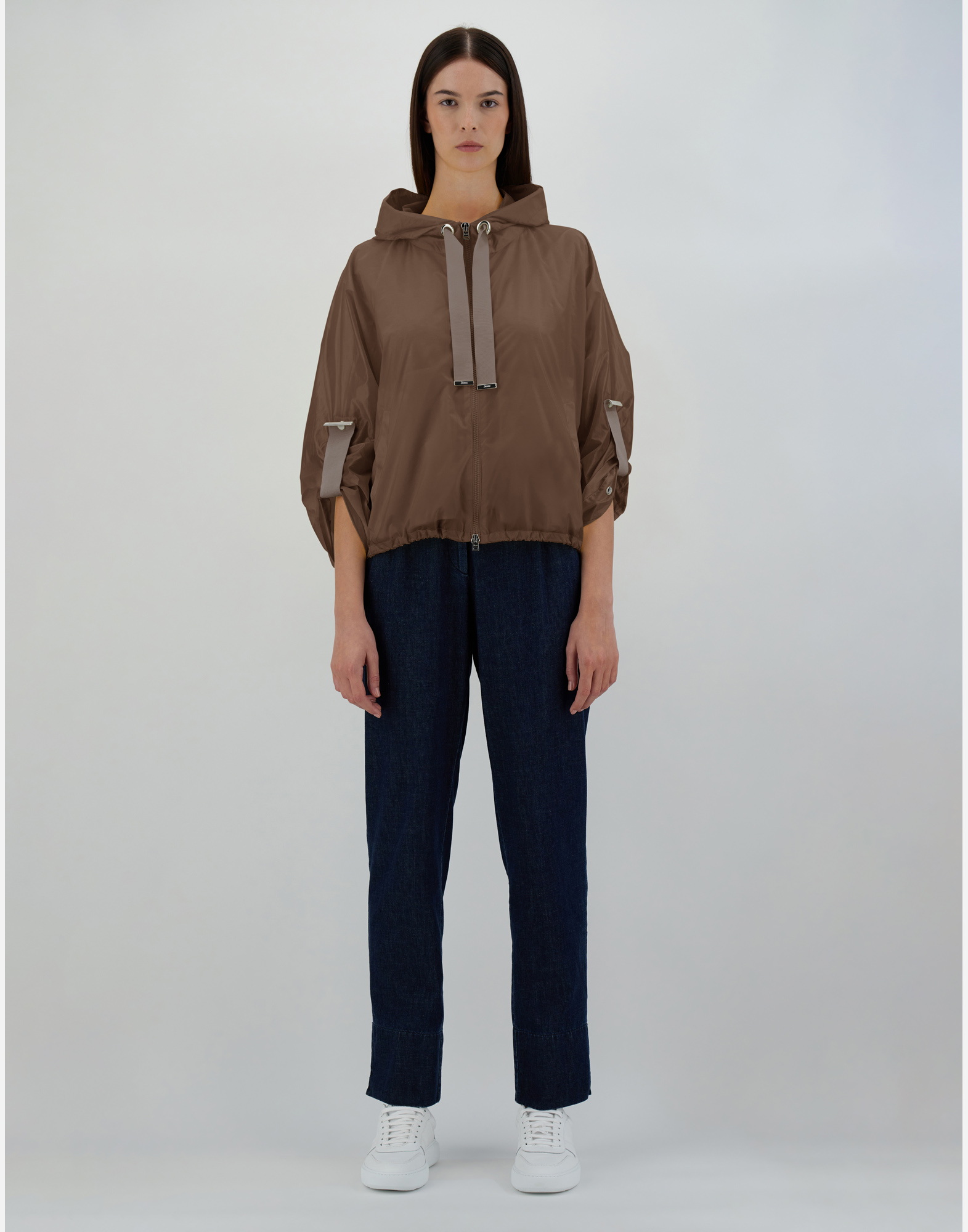 Herno Iridescent A-line Jacket In Sand