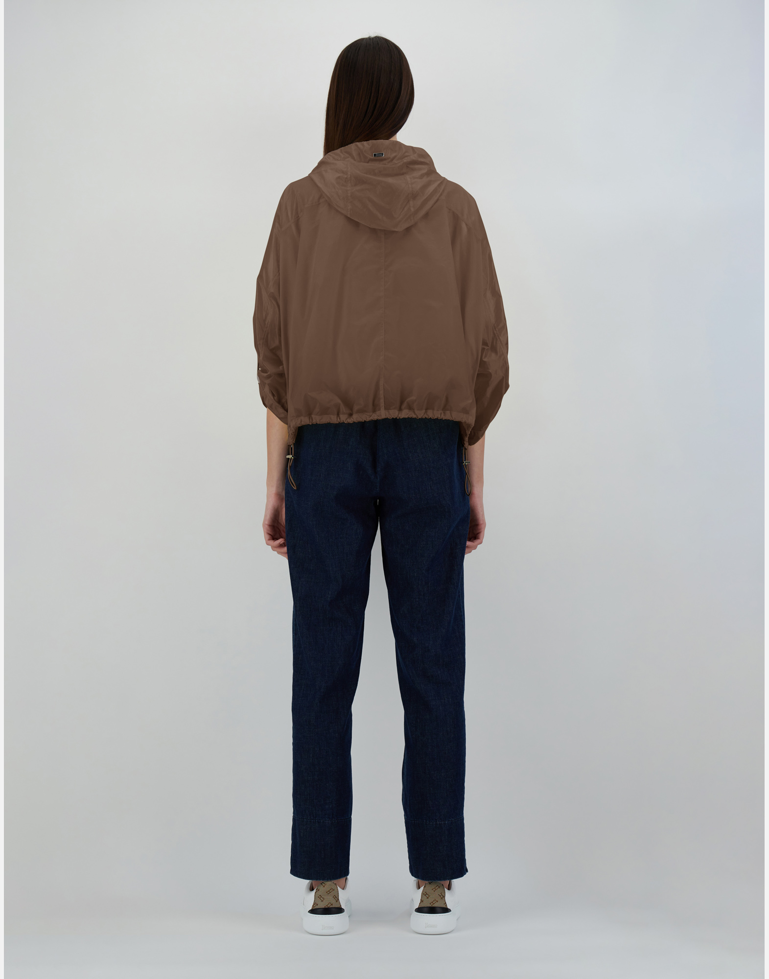 Herno Iridescent A-line Jacket In Sand