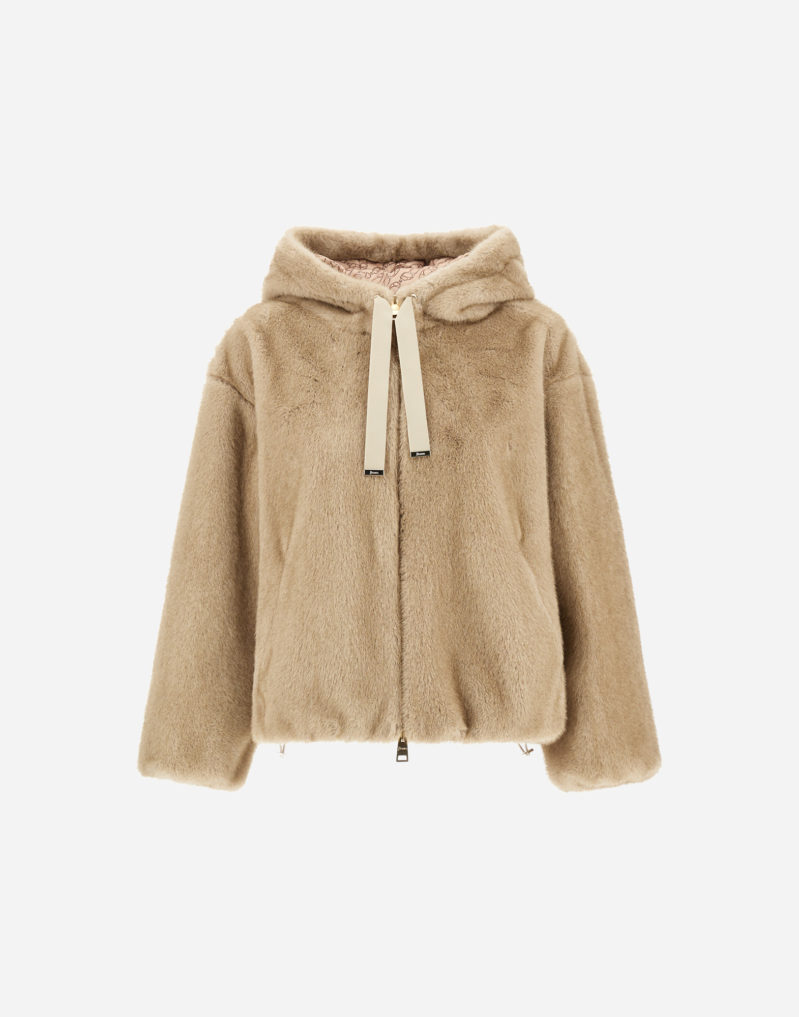 Herno Melange Alternative Mink Fur Bomber Jacket In Animal Print