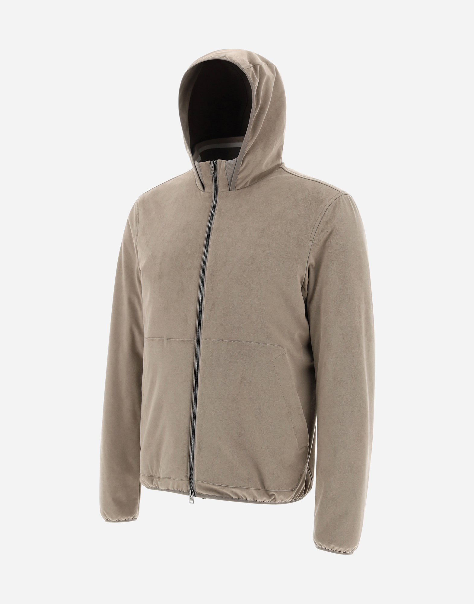 Shop Herno Suede-look Bomber Jacket In Light Taupe