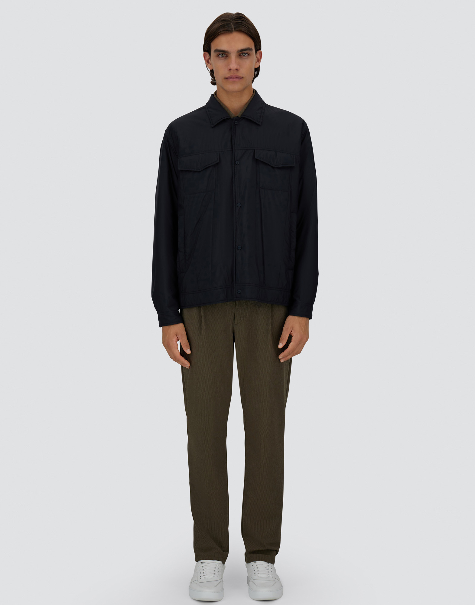 Herno Ecoage Shacket In Blu Navy