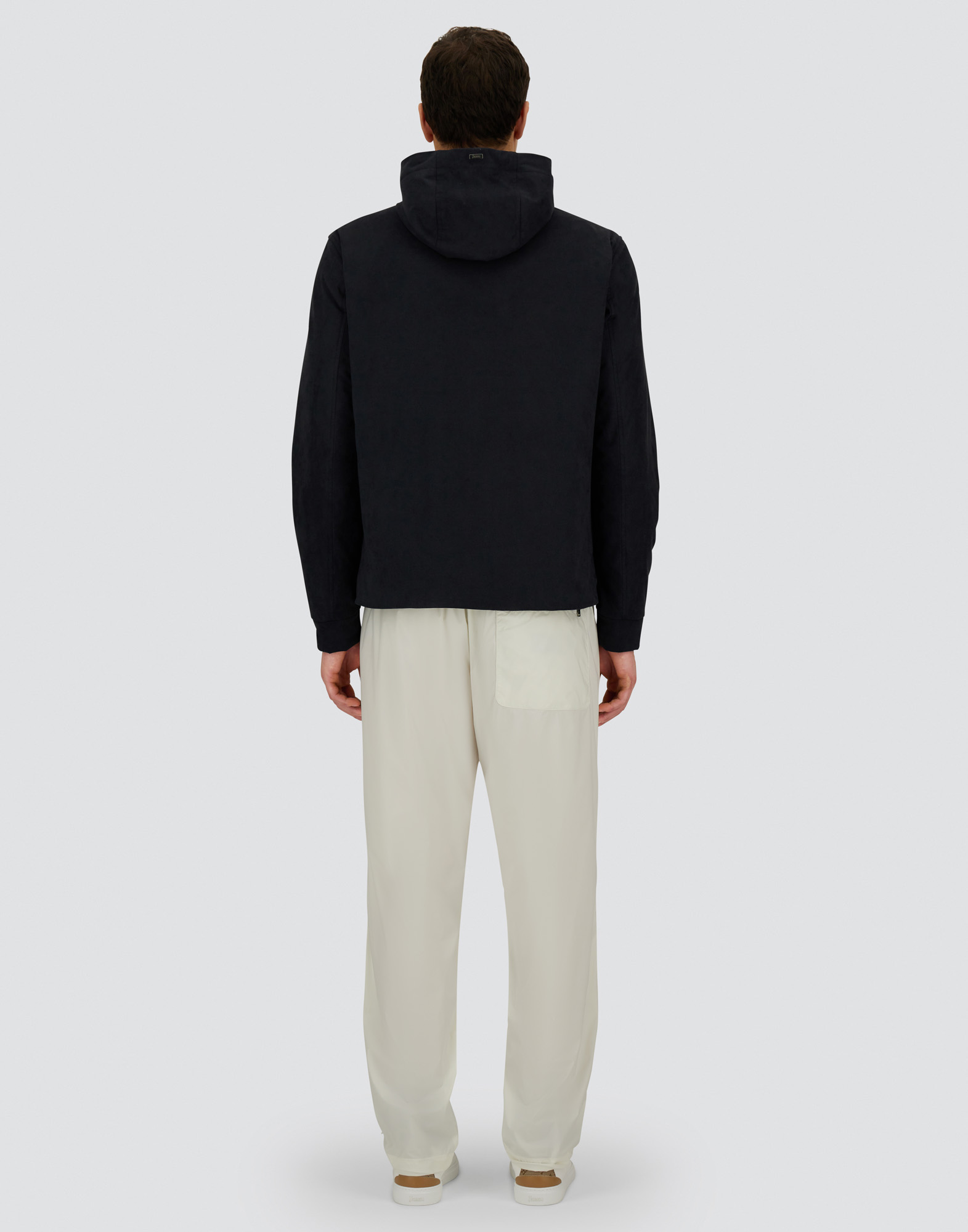 Herno Resort Jacket In Melange Suede Effect & Ecoage In Blue