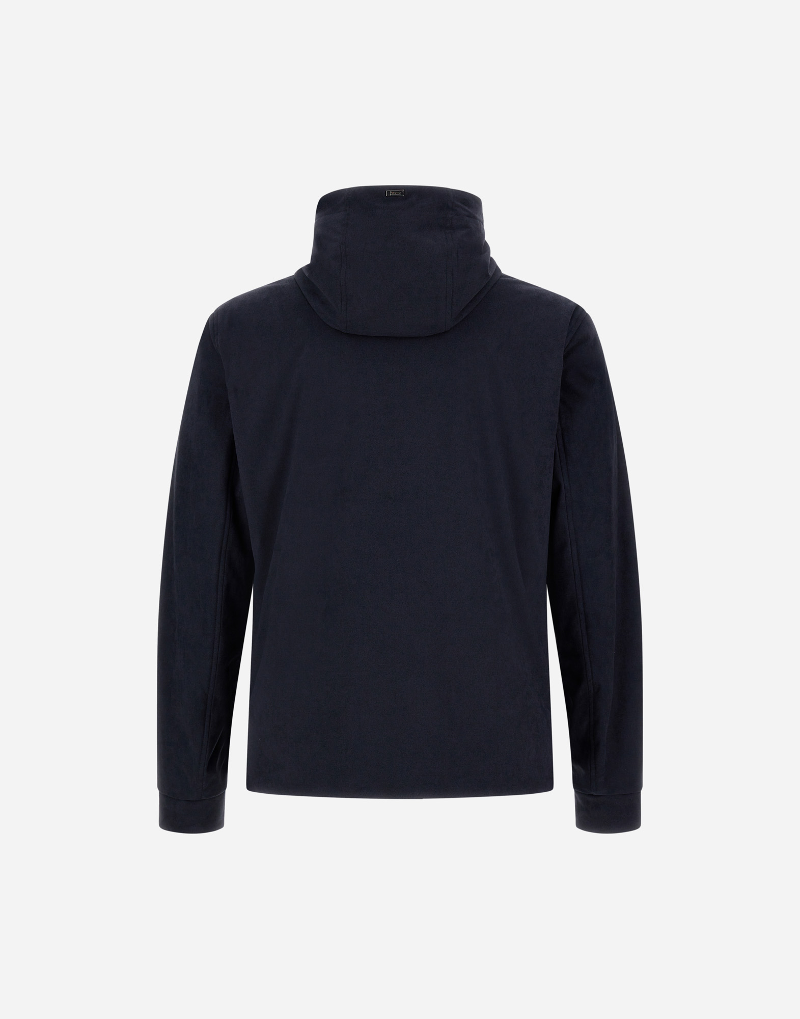 Herno Resort Jacket In Melange Suede Effect & Ecoage In Blue