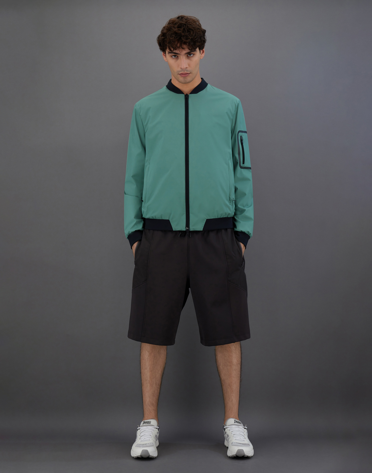 Herno Laminar Gore-tex Windstopper Bomber In Dark Forest