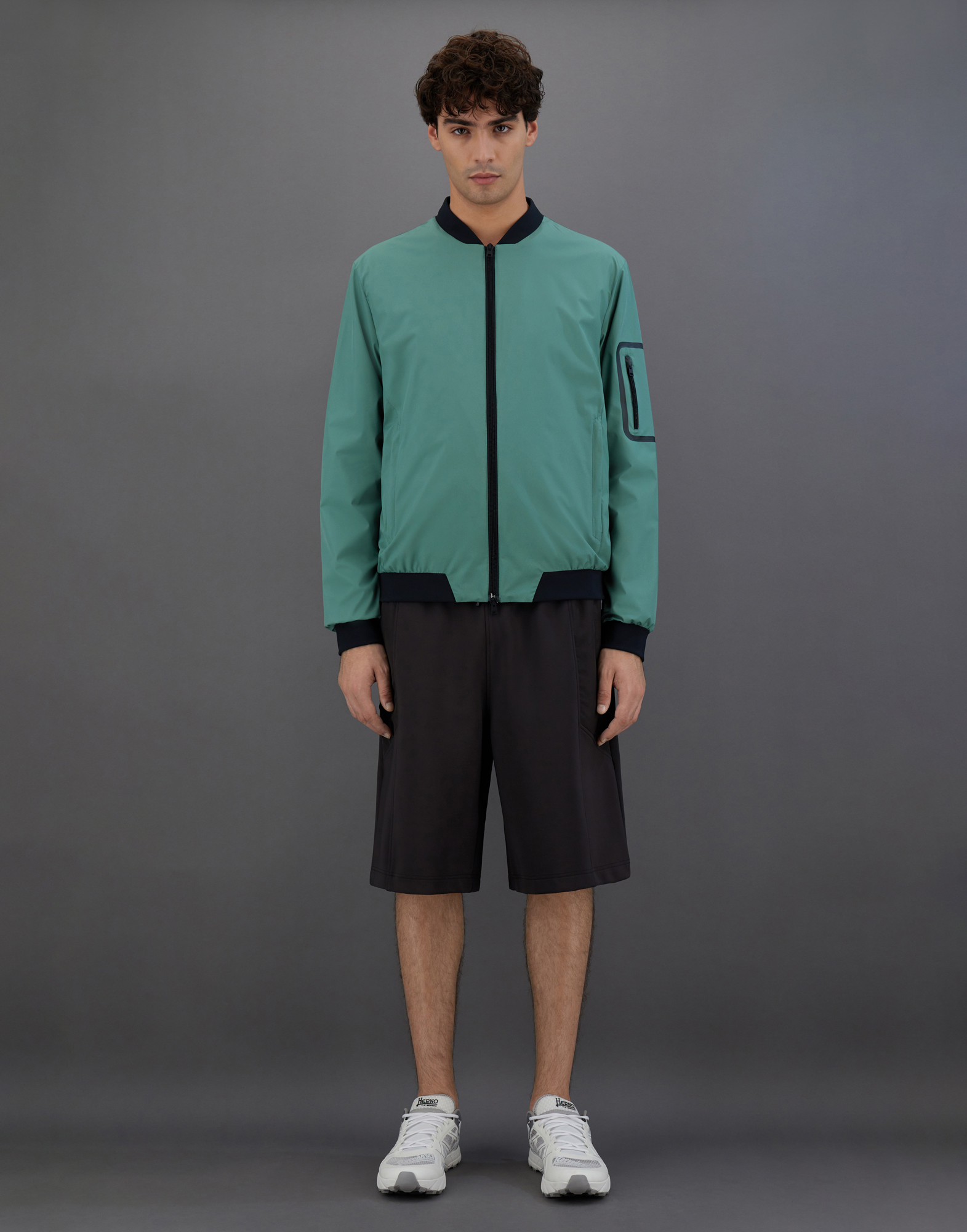 Herno Laminar Gore-tex Windstopper Bomber In Dark Forest