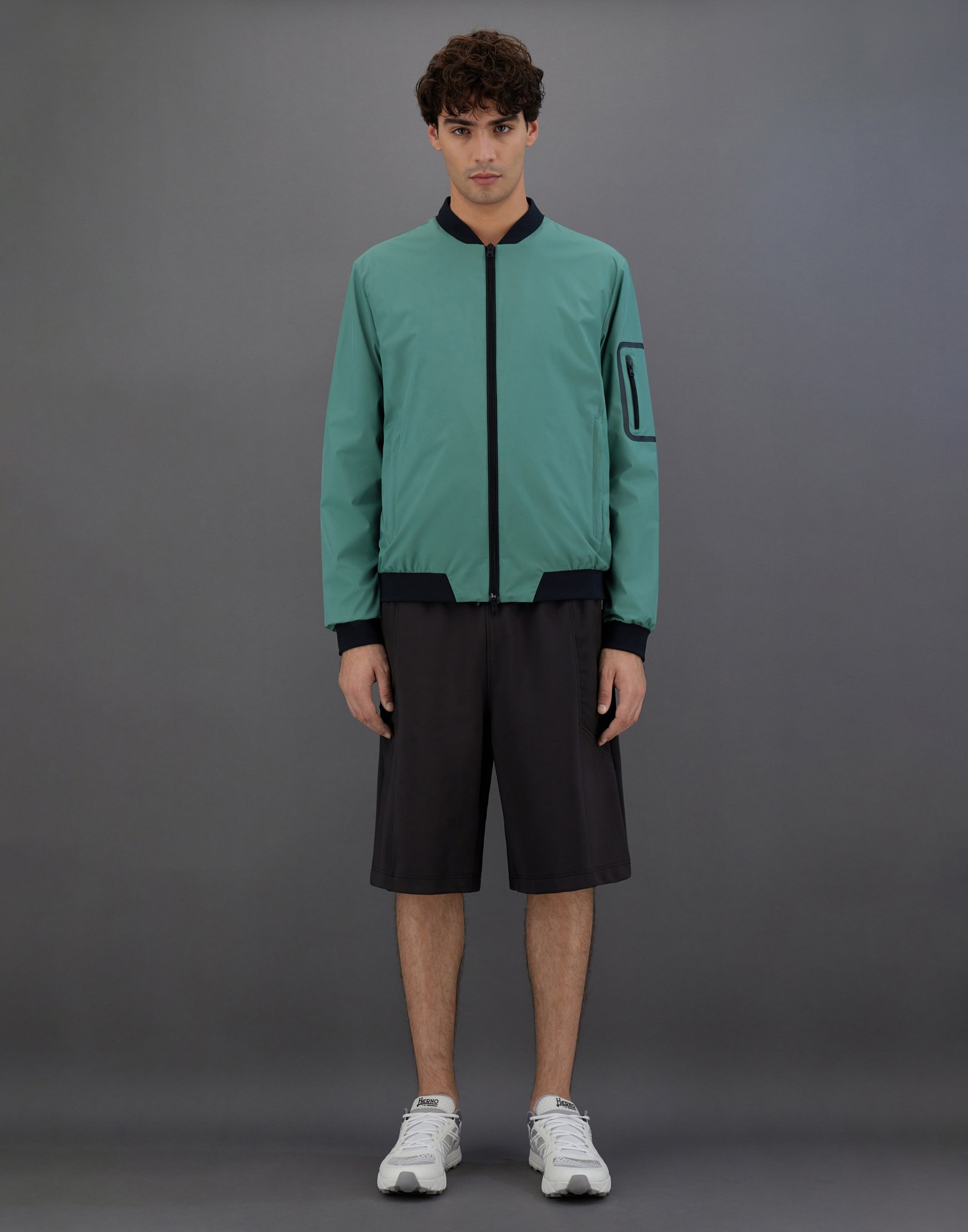 Herno Laminar Gore-tex Windstopper Bomber In Dark Forest