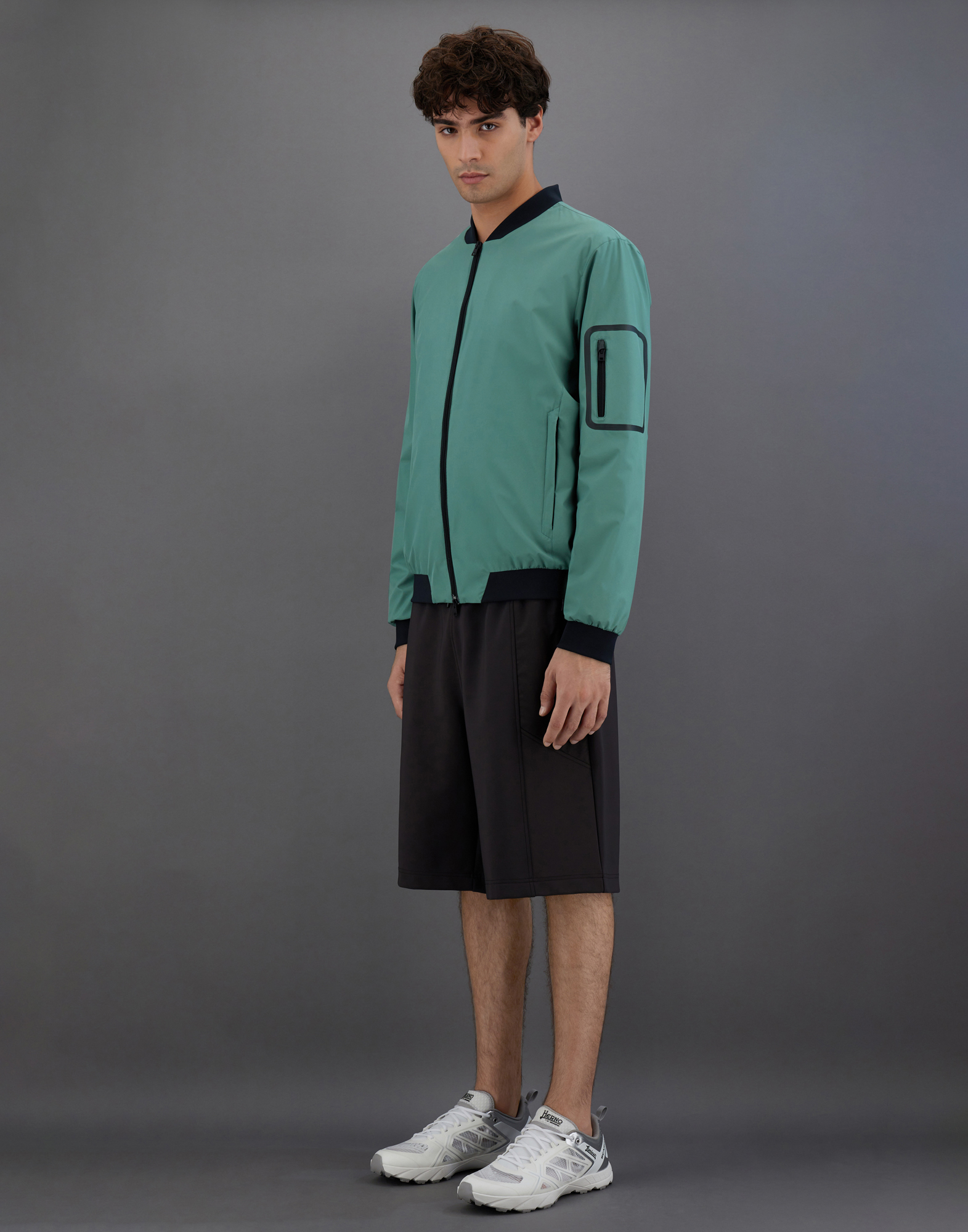 Herno Laminar Gore-tex Windstopper Bomber In Dark Forest