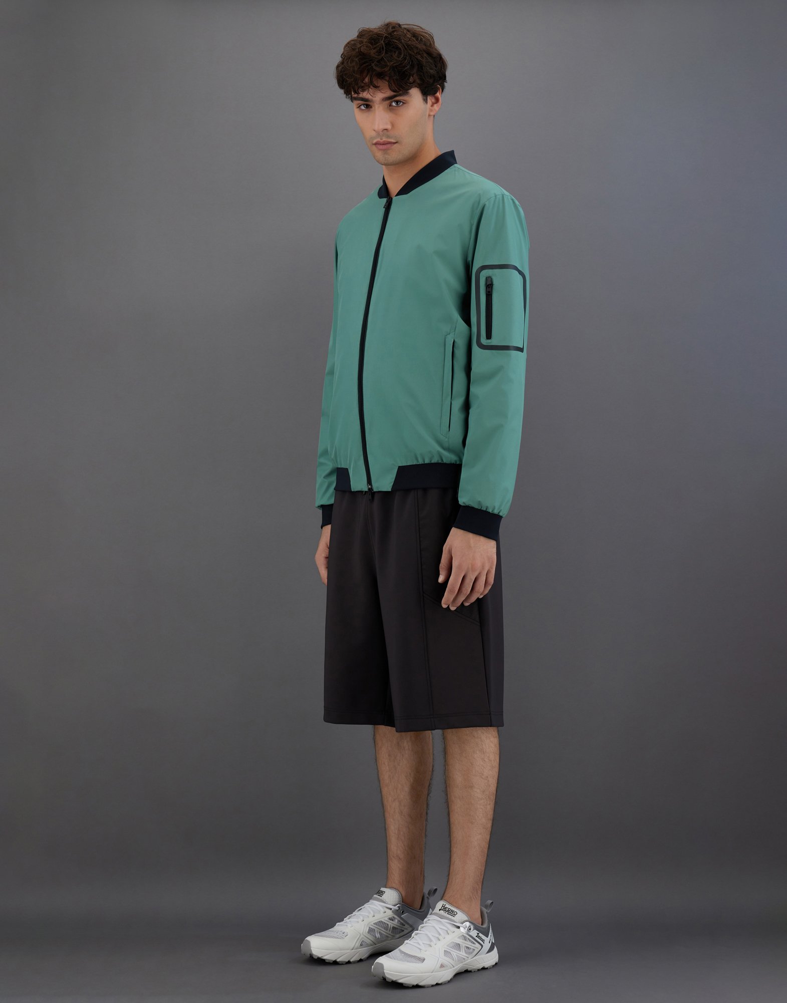 Herno Laminar Gore-tex Windstopper Bomber In Dark Forest