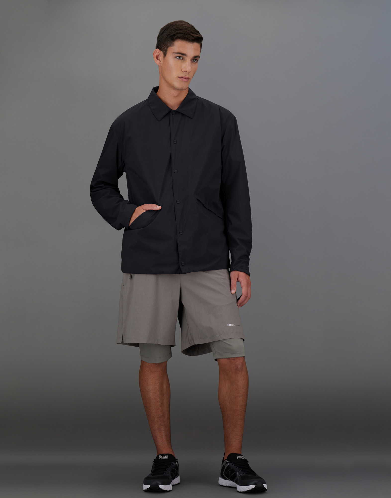 Herno Laminar Shacket In 2l Gore-tex In Black
