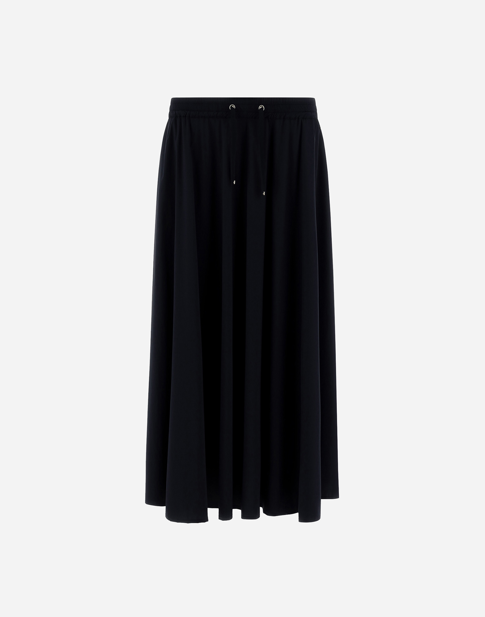 Herno Drawstring-waist Satin Midi Skirt In Black
