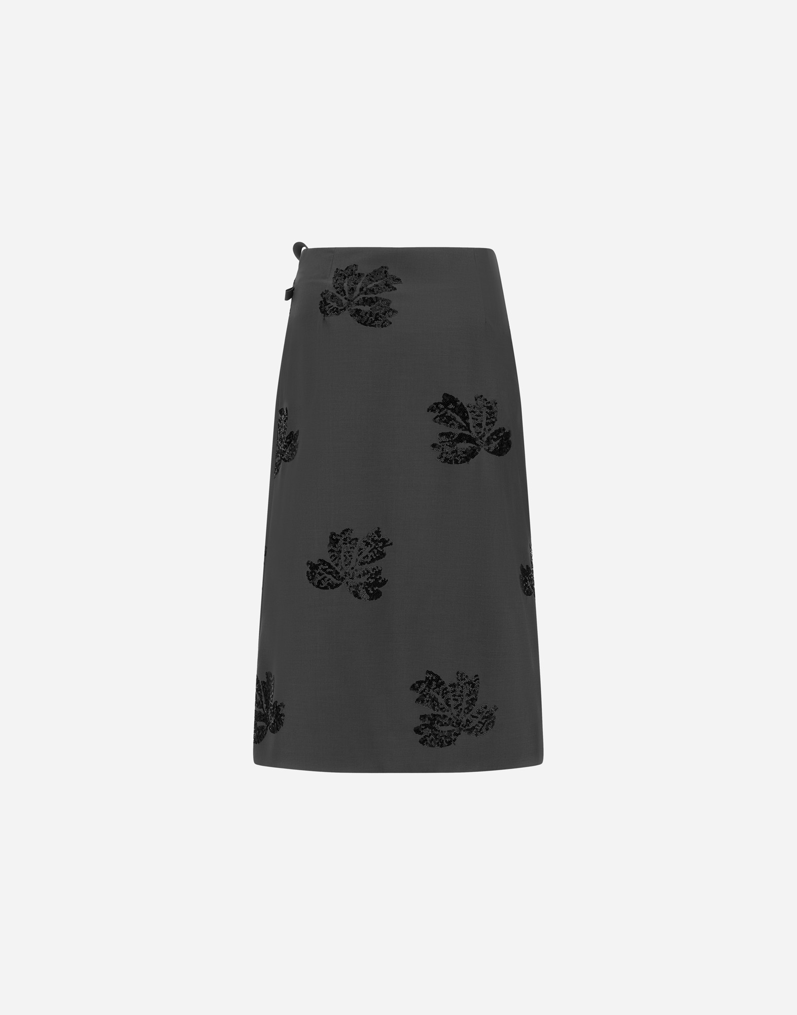 Herno Embroidered Flannel Skirt In Gray