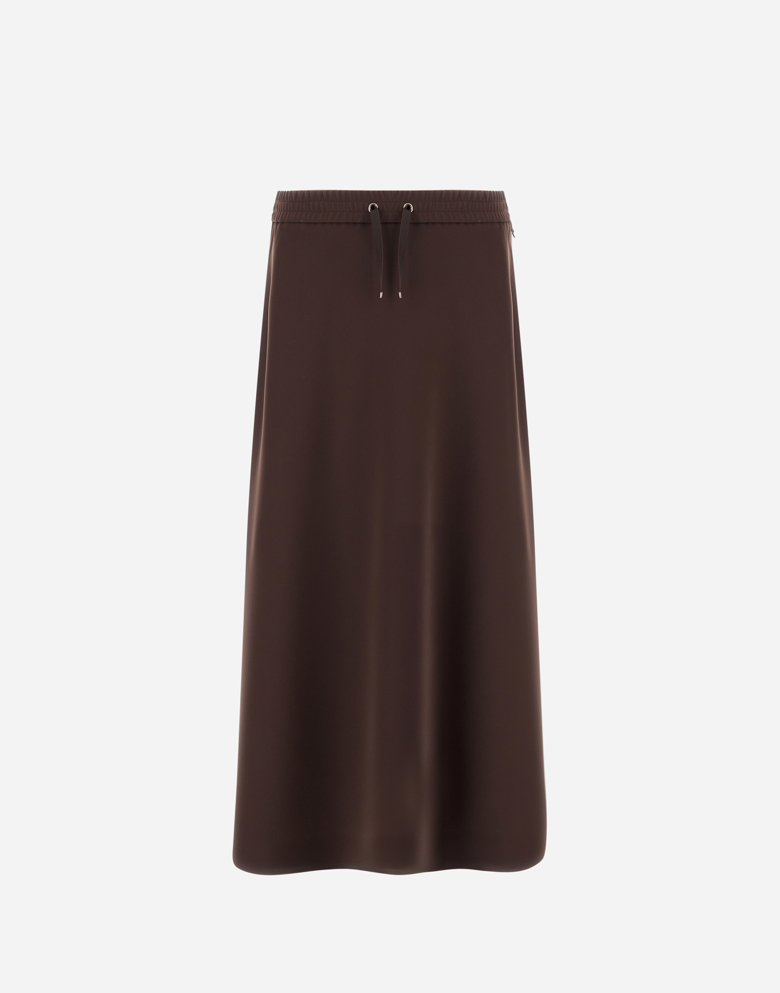 Herno Skirt In Matt Crepe Satin In Brown