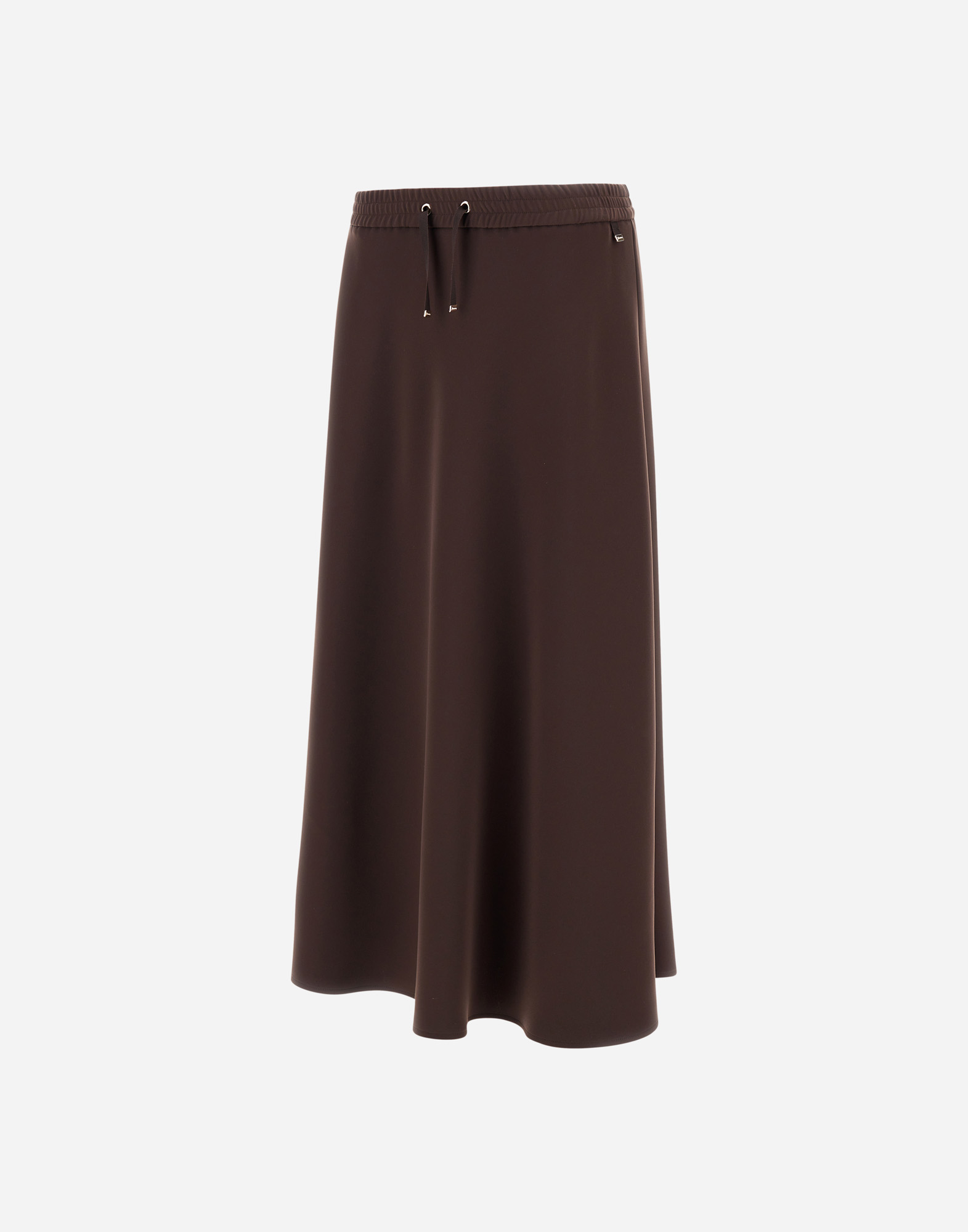 Herno Skirt In Matt Crepe Satin In Brown