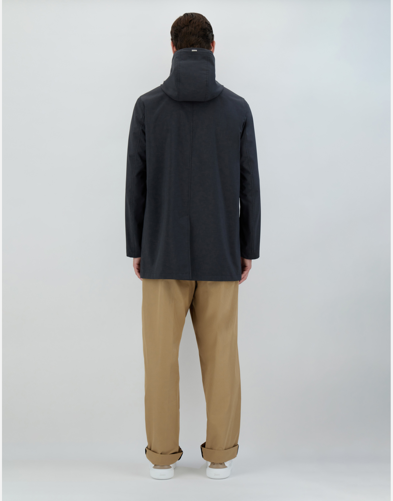 Herno Techno Lux Raincoat In Grey