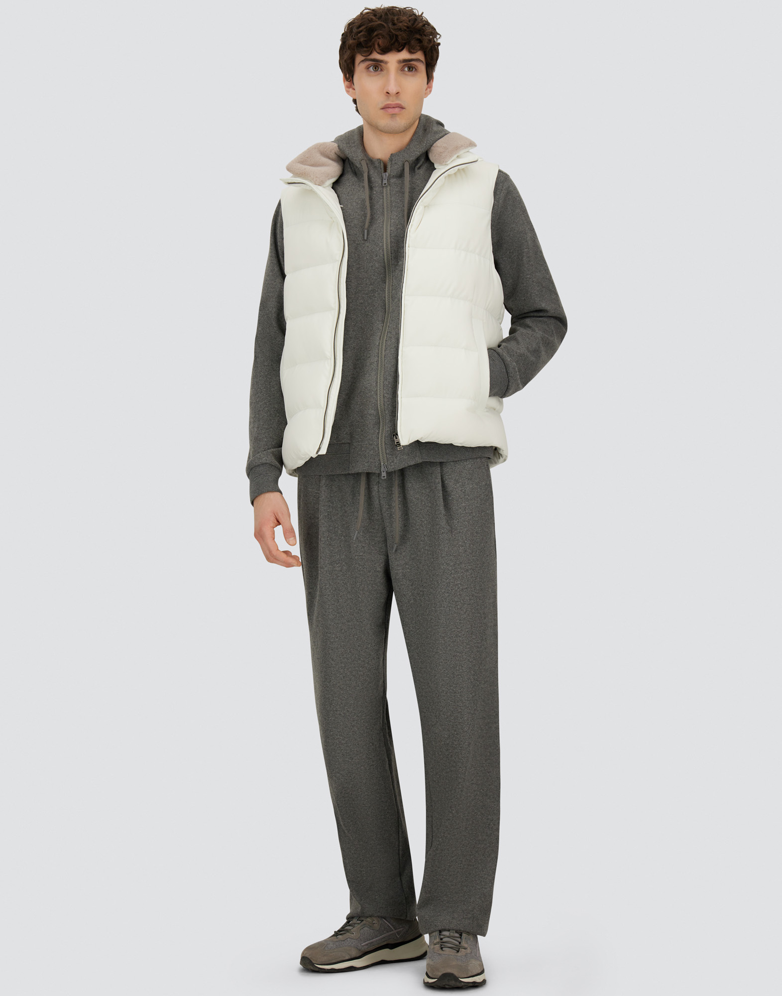 Herno Sweatshirt In Double Jersey In Gray