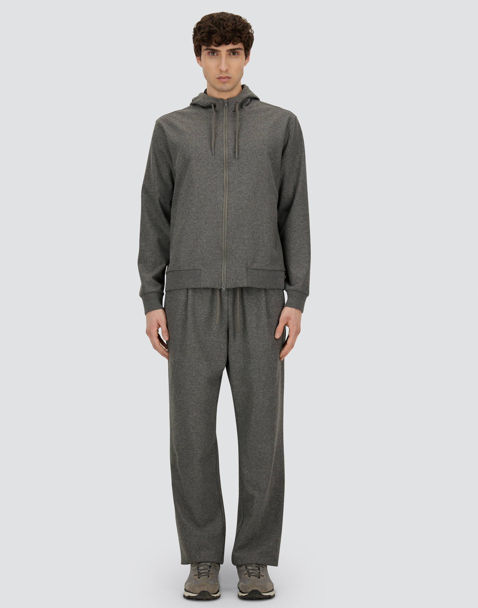Herno Sweatshirt In Double Jersey In Gray