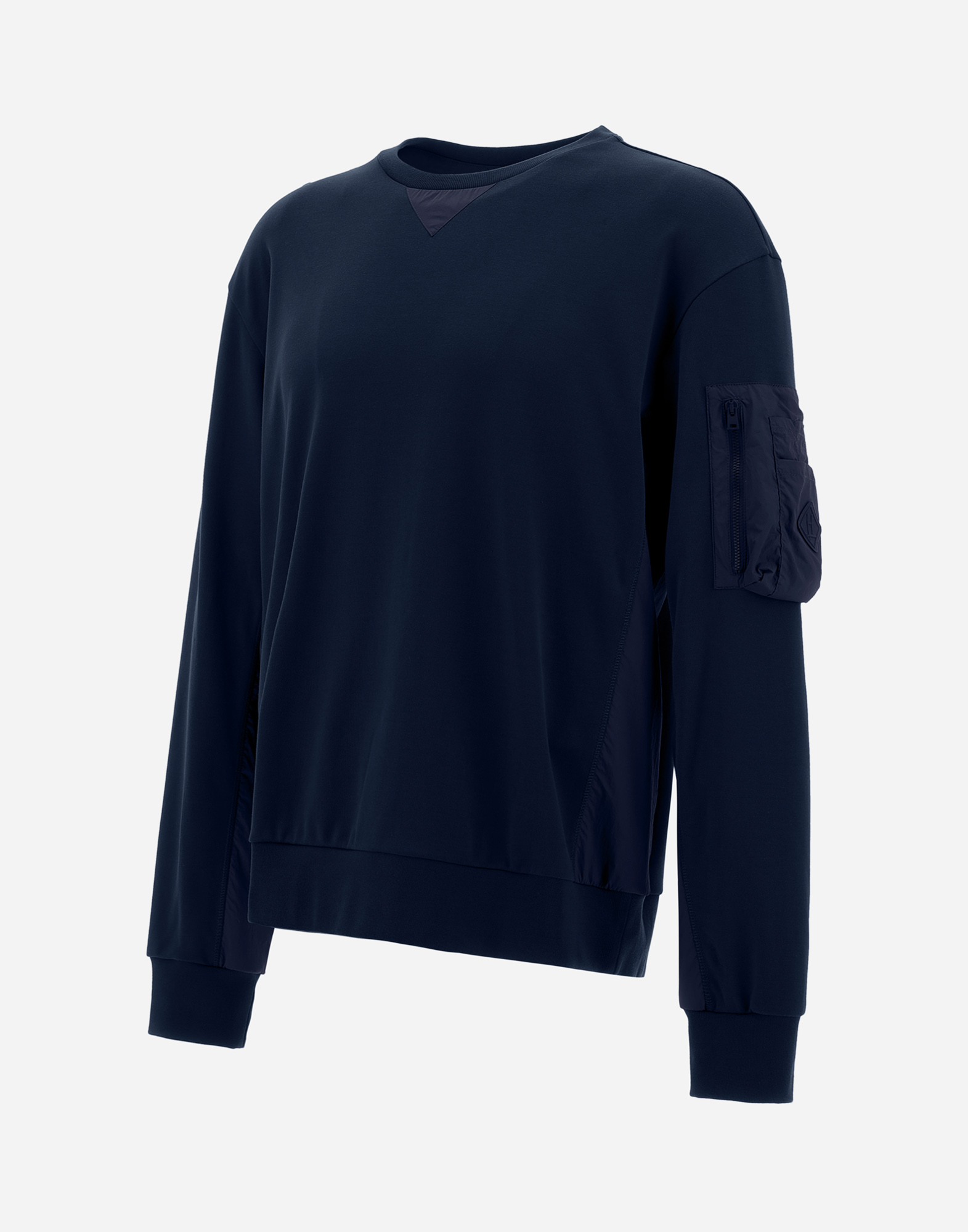 Herno Interlock Sweater And Ultralight Crease Sweatshirt In Navy Blue