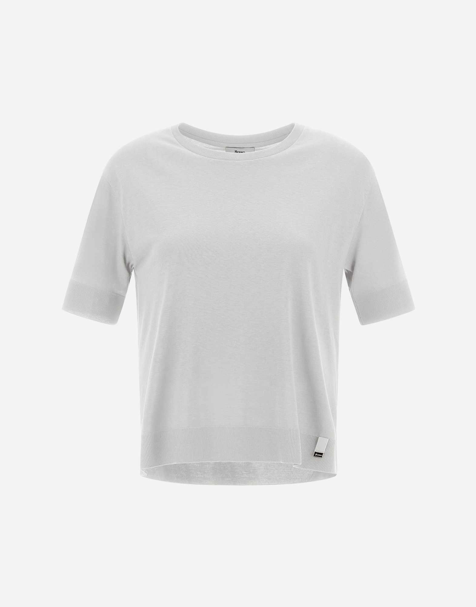Herno T-shirt In Glam Knit Effect In White