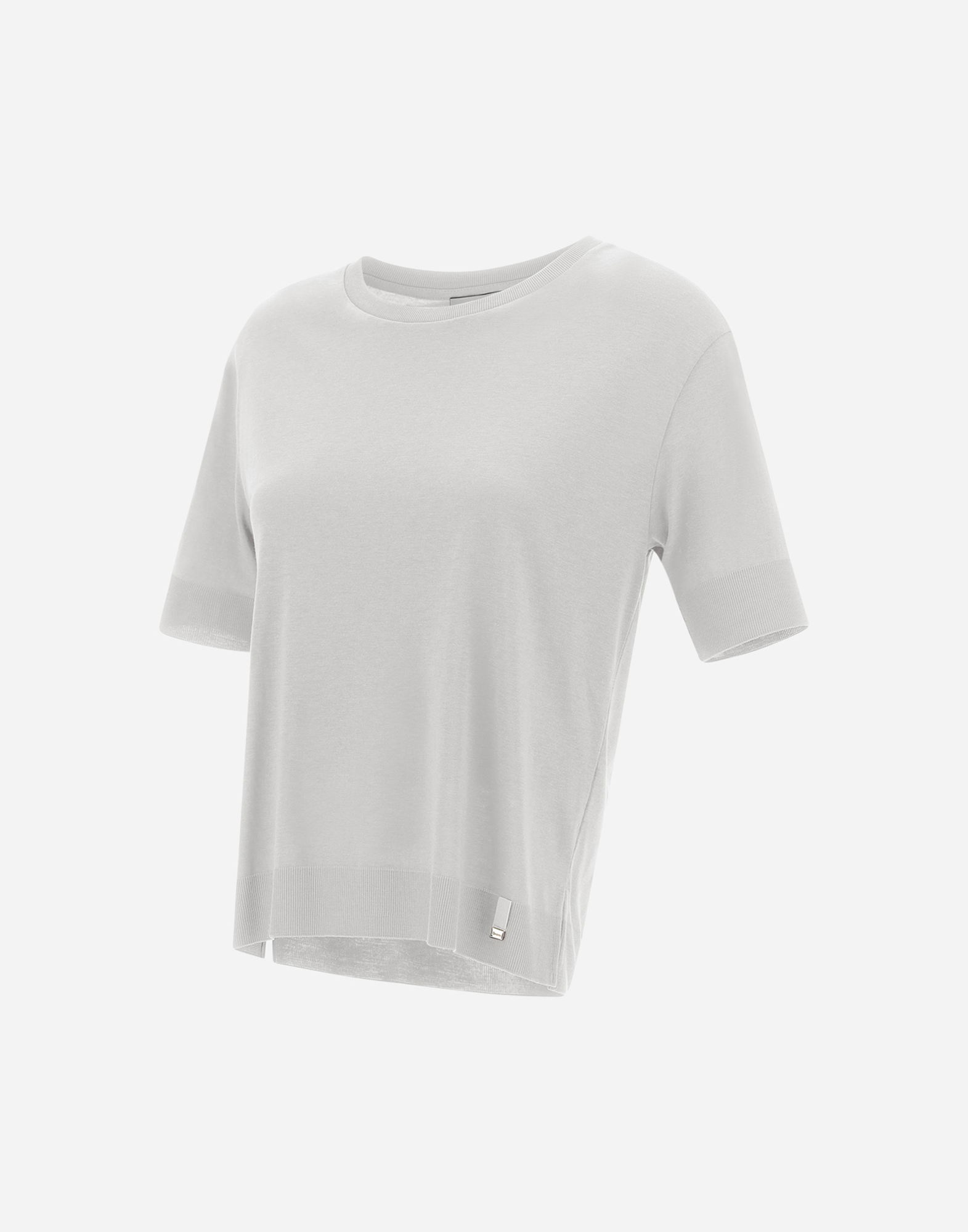 Herno T-shirt In Glam Knit Effect In White